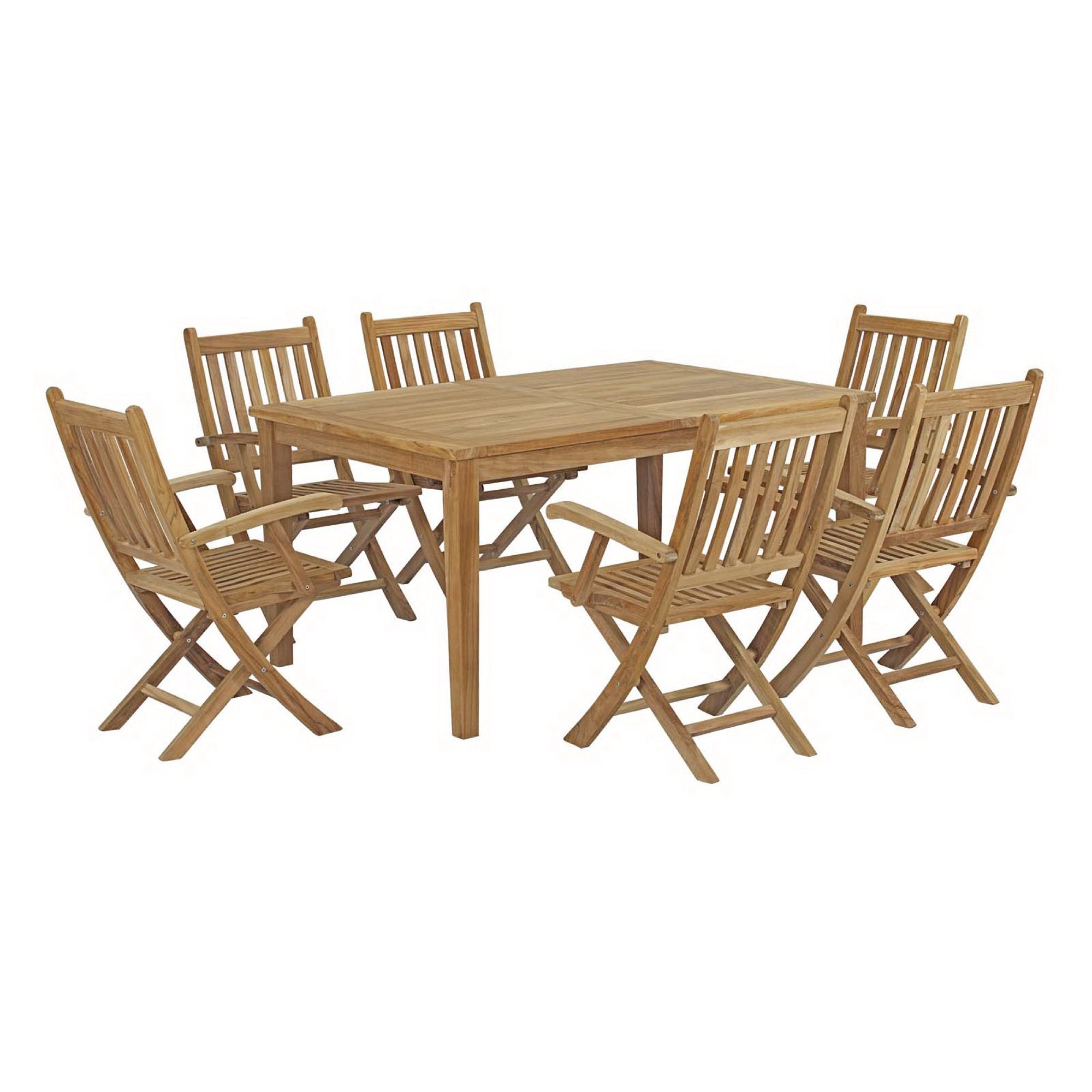 Modway Marina 7 Piece Outdoor Patio Teak Dining Set