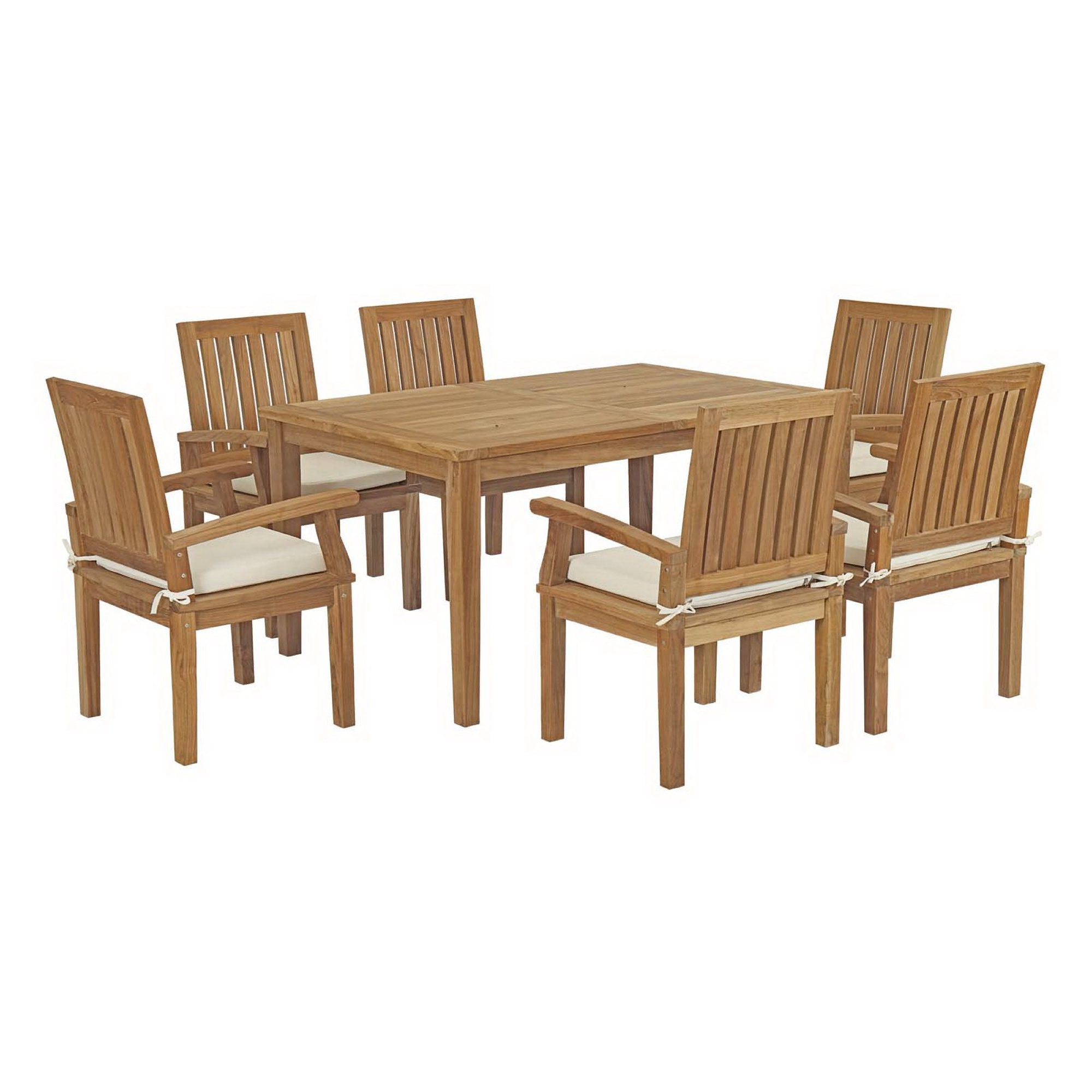 Modway Marina 7 Piece Outdoor Patio Teak Dining Set