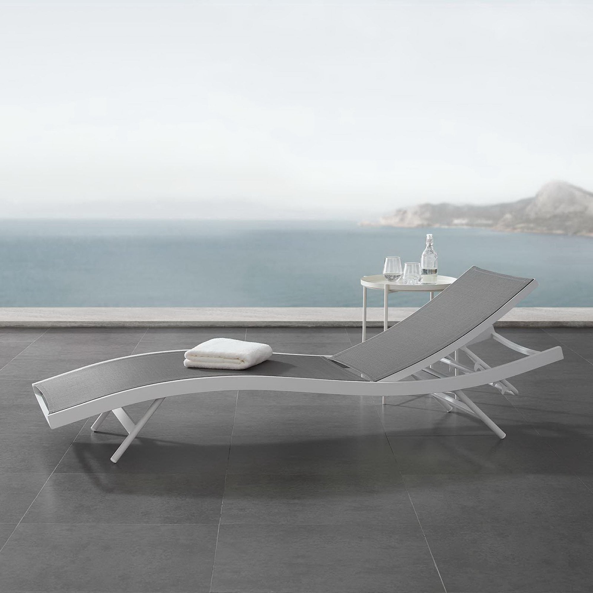 Modway Glimpse Outdoor Patio Mesh Chaise Lounge Chair