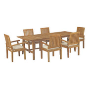Modway Marina 7 Piece Outdoor Patio Teak Dining Set