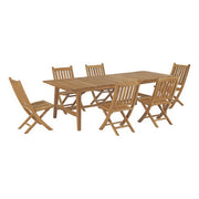 Modway Marina 7 Piece Outdoor Patio Teak Dining Set
