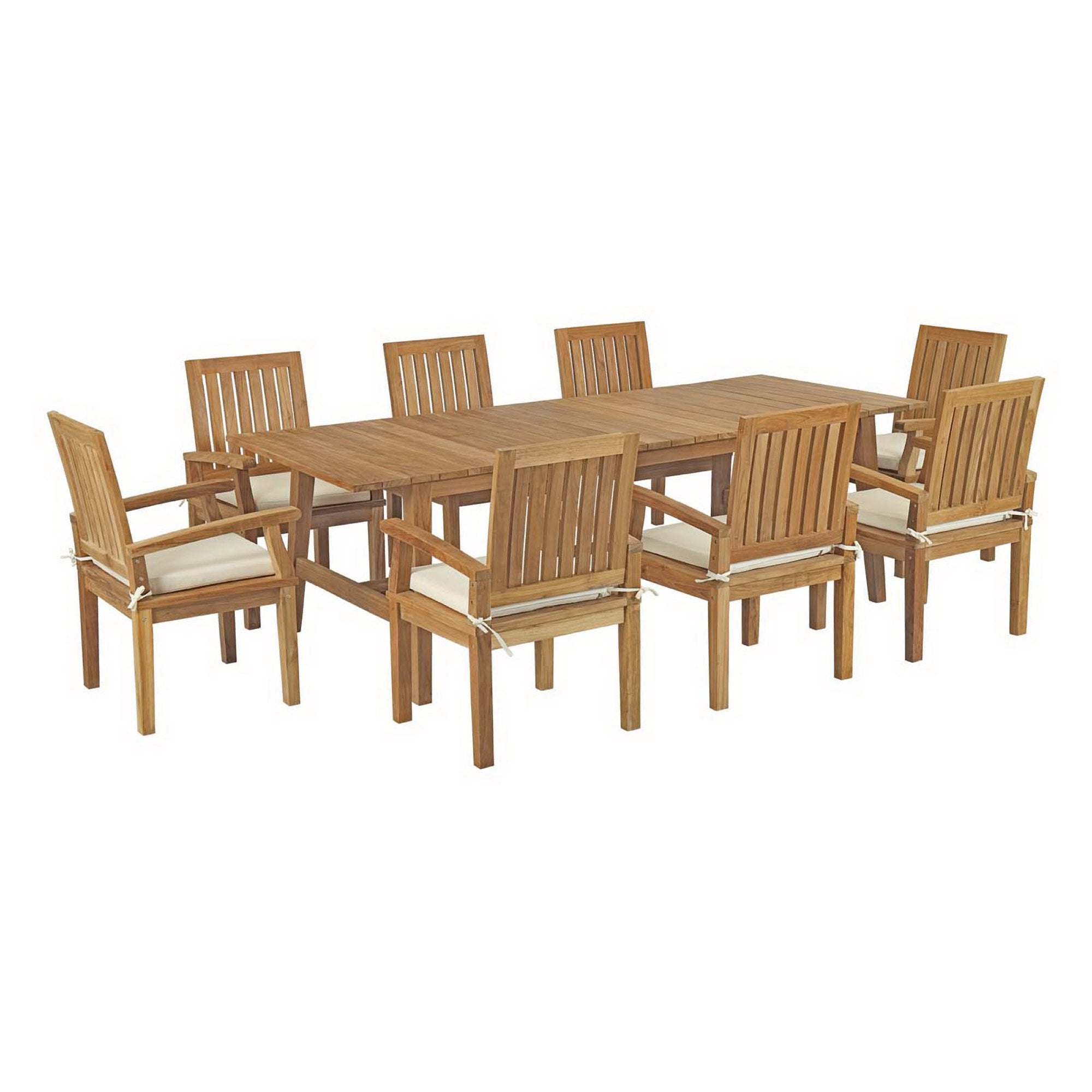 Modway Marina 9 Piece Outdoor Patio Teak Dining Set