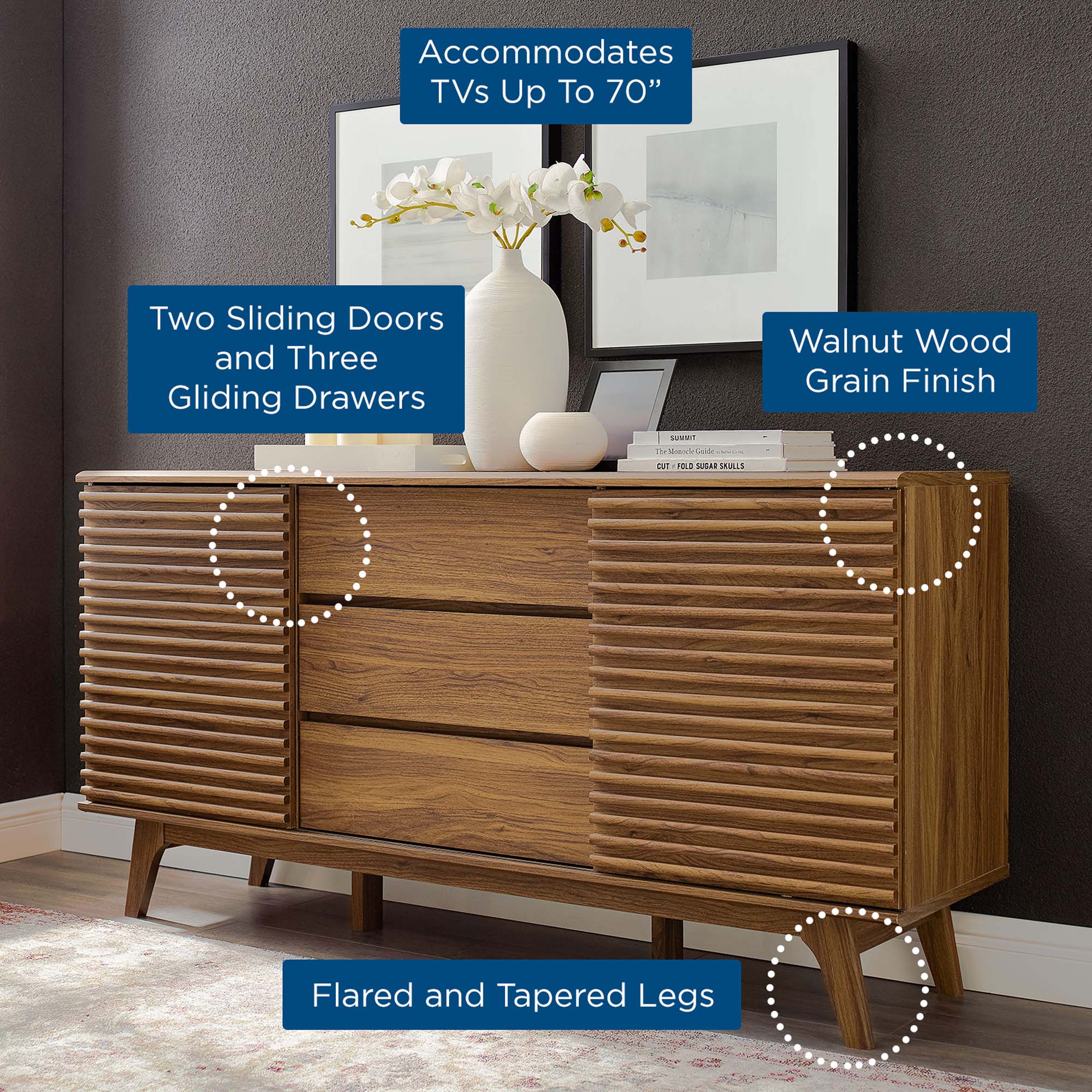 Modway Render 63" Sideboard Buffet Table or TV Stand