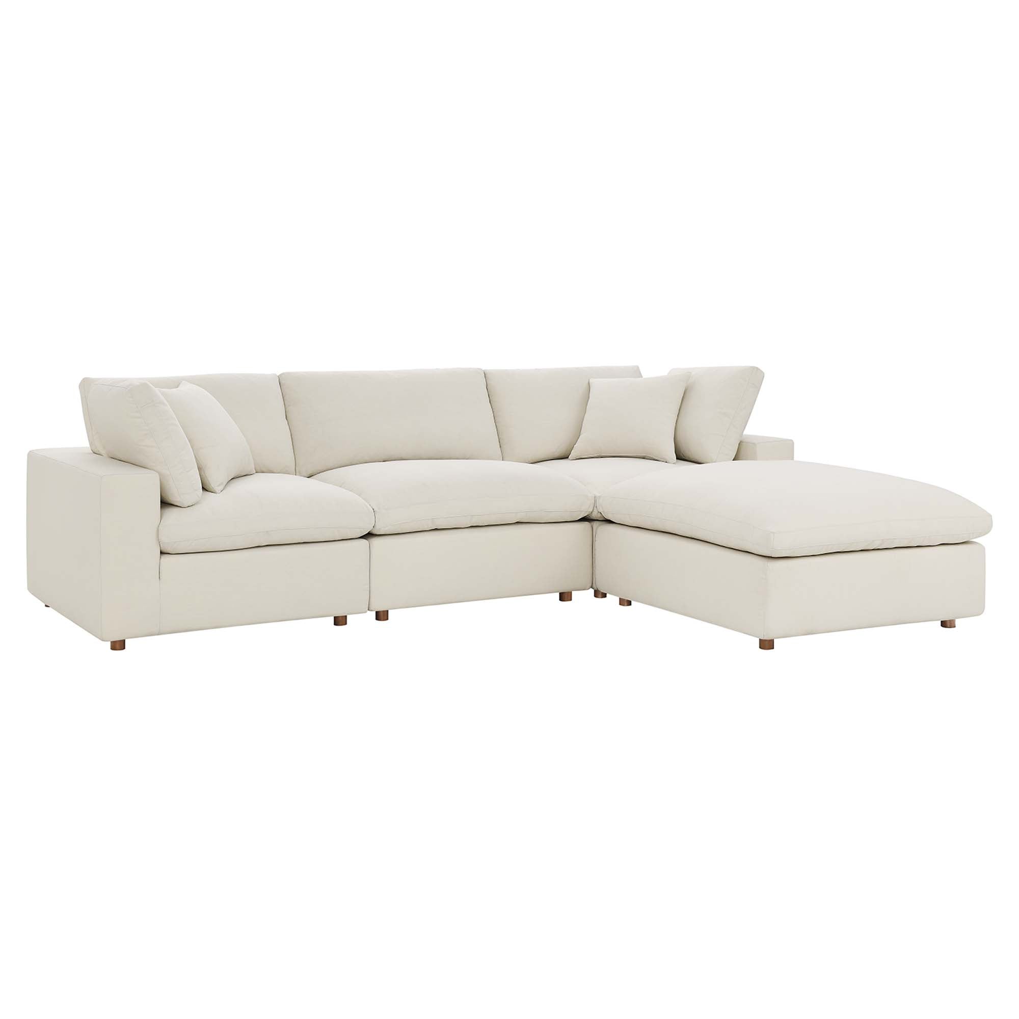 Modway EEI-3356 Commix 4 Piece Down Filled Overstuffed Sectional Sofa Set