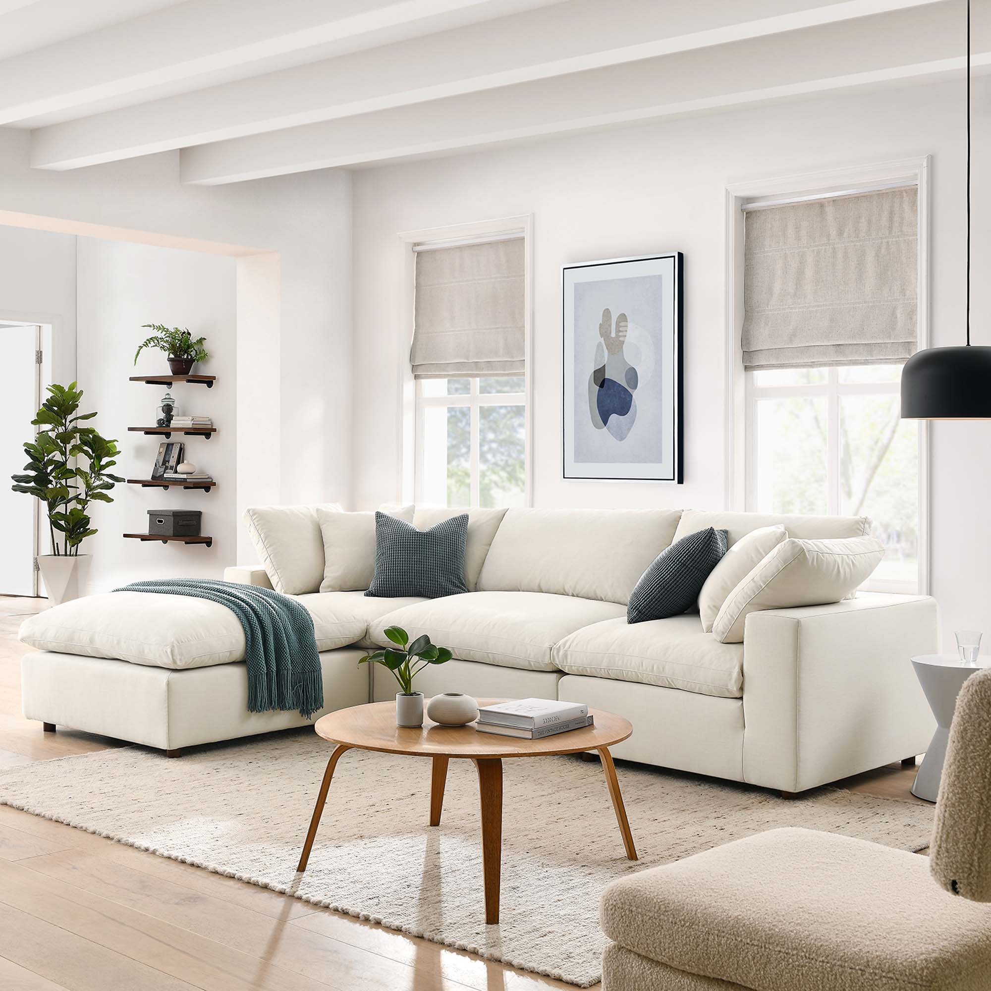 Modway EEI-3356 Commix 4 Piece Down Filled Overstuffed Sectional Sofa Set