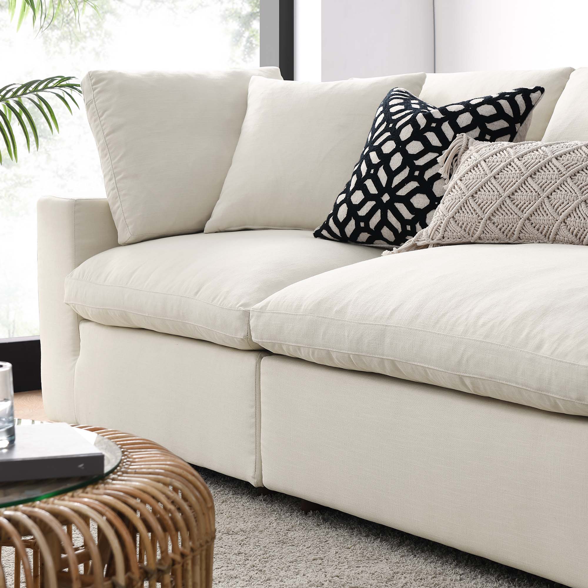 Modway EEI-3357 Commix 4 Piece Down Filled Overstuffed Sectional Sofa Set