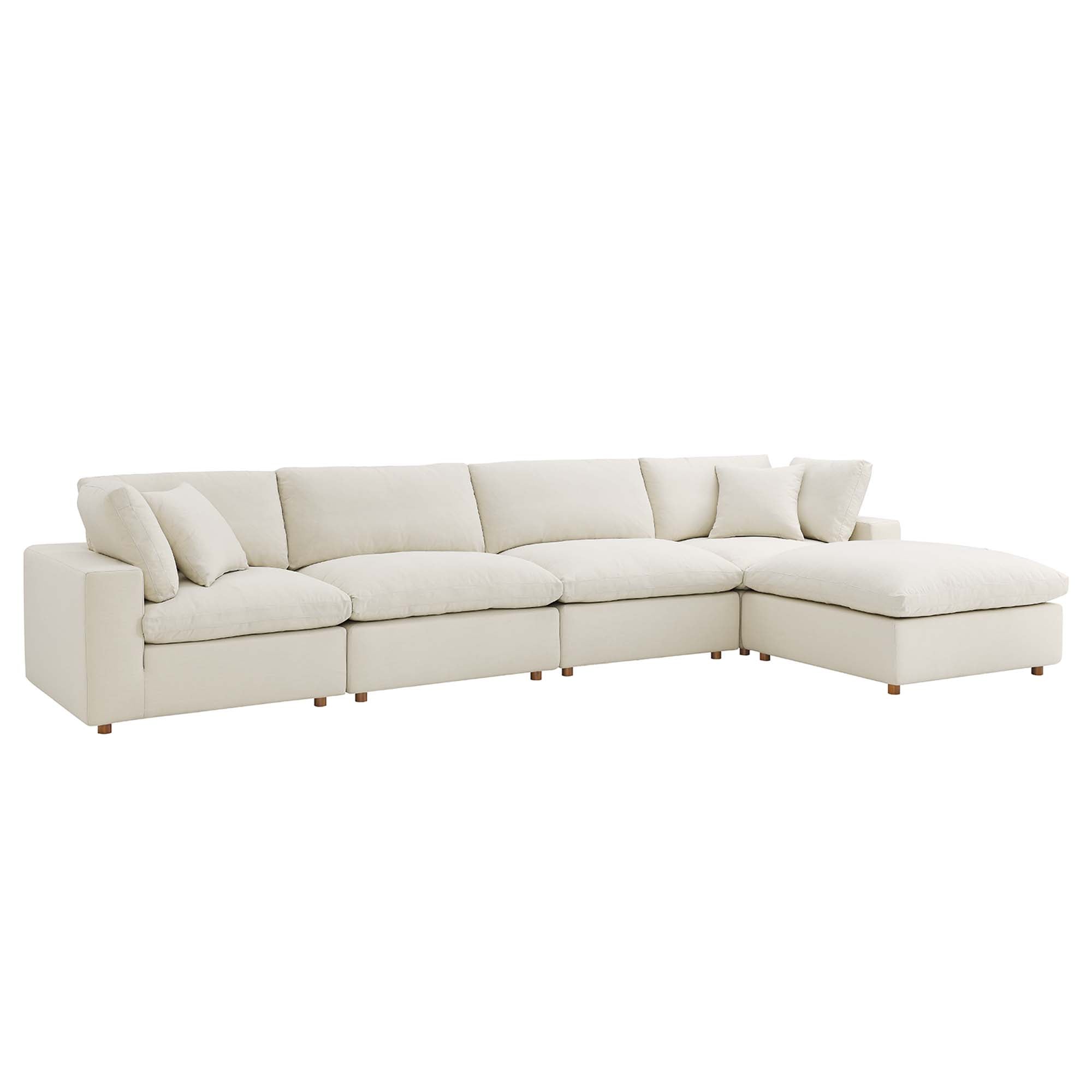Modway EEI-3358 Commix 5 Piece Down Filled Overstuffed Sectional Sofa Set