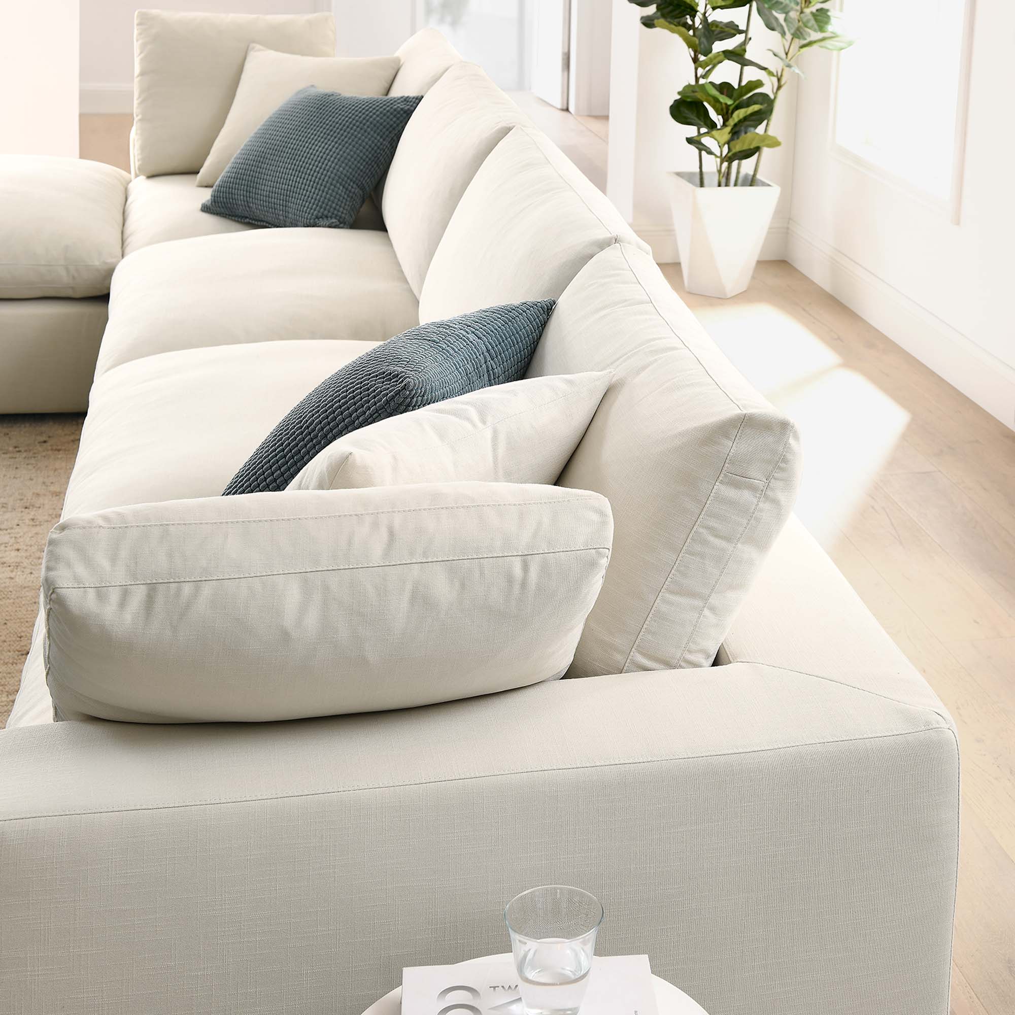Modway EEI-3358 Commix 5 Piece Down Filled Overstuffed Sectional Sofa Set