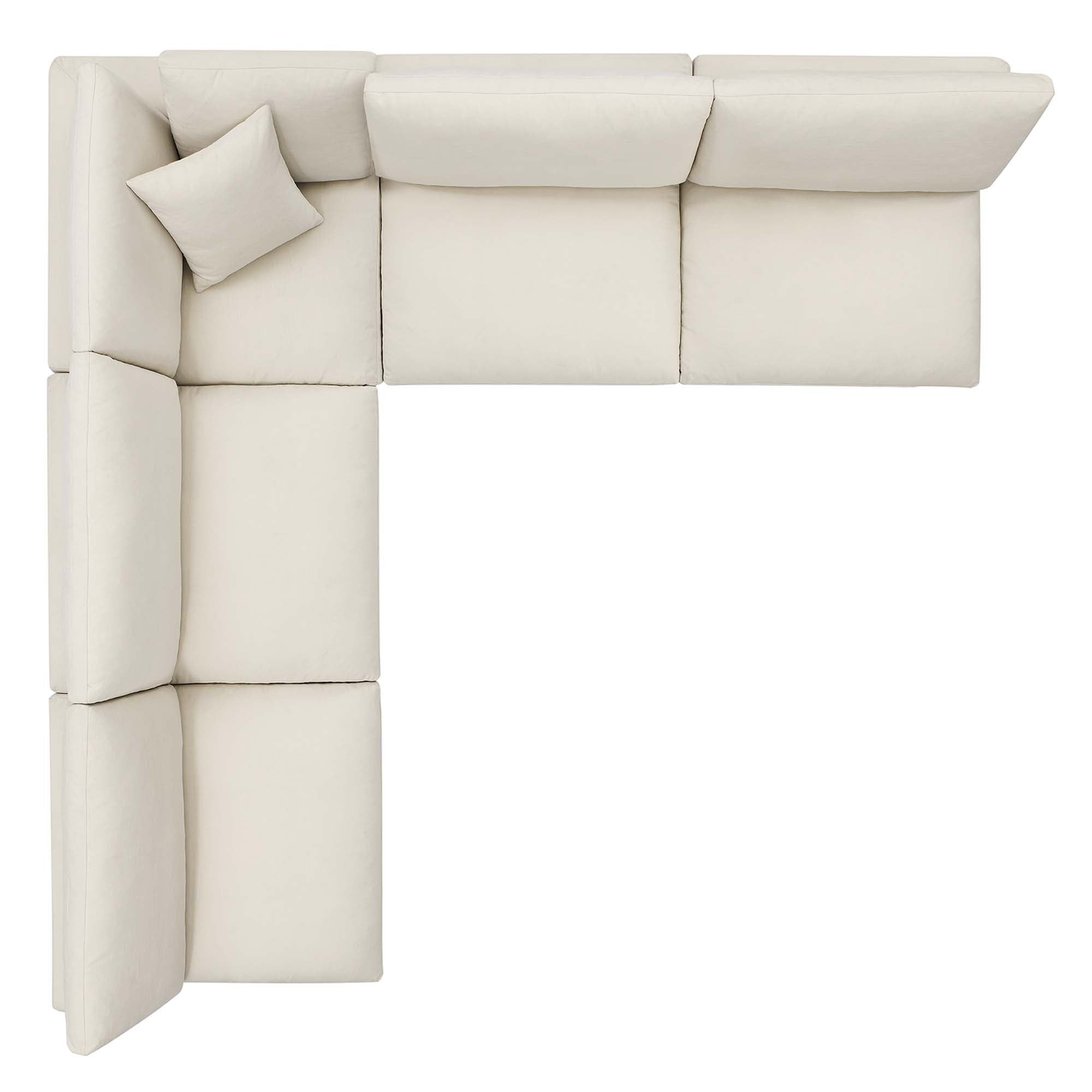 Modway EEI-3360 Commix 5-Piece Down Filled Overstuffed Armless Sectional Sofa