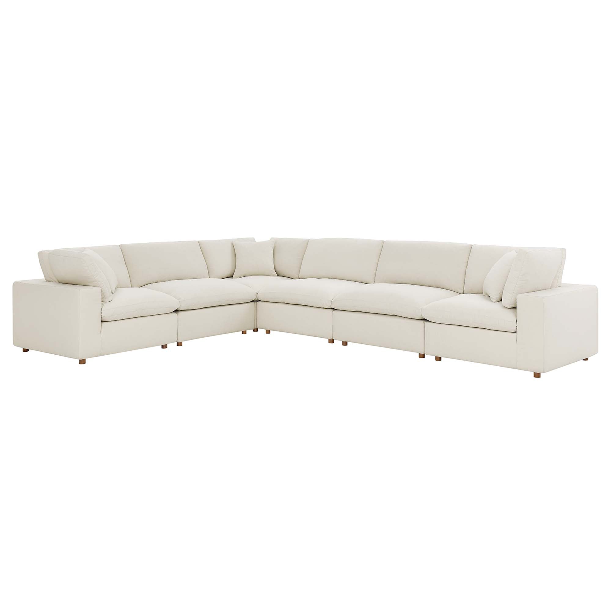Modway EEI-3361 Commix 6 Piece Down Filled Overstuffed Sectional Sofa Set