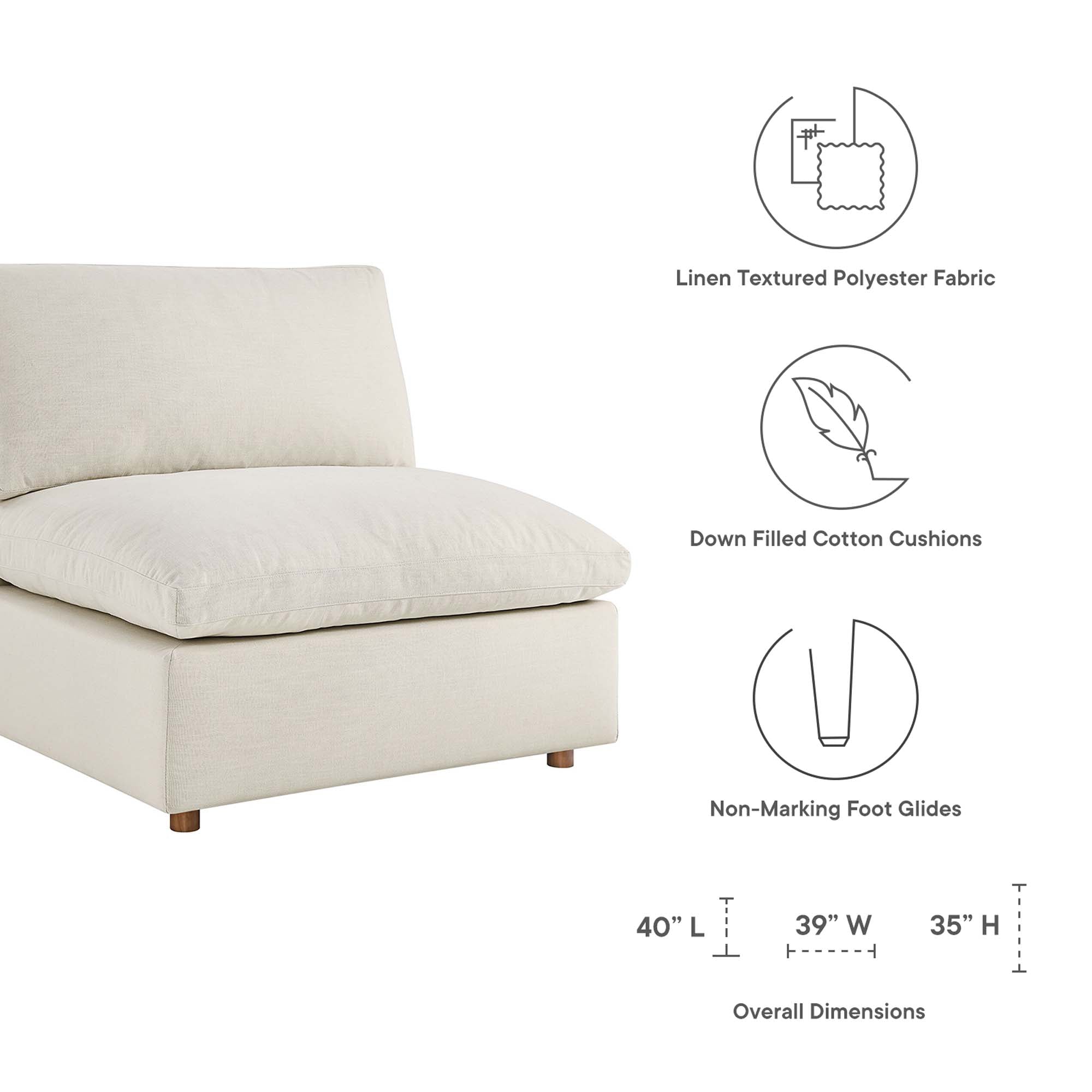 Modway EEI-3362 Commix 6-Piece Down Filled Overstuffed Sectional Sofa