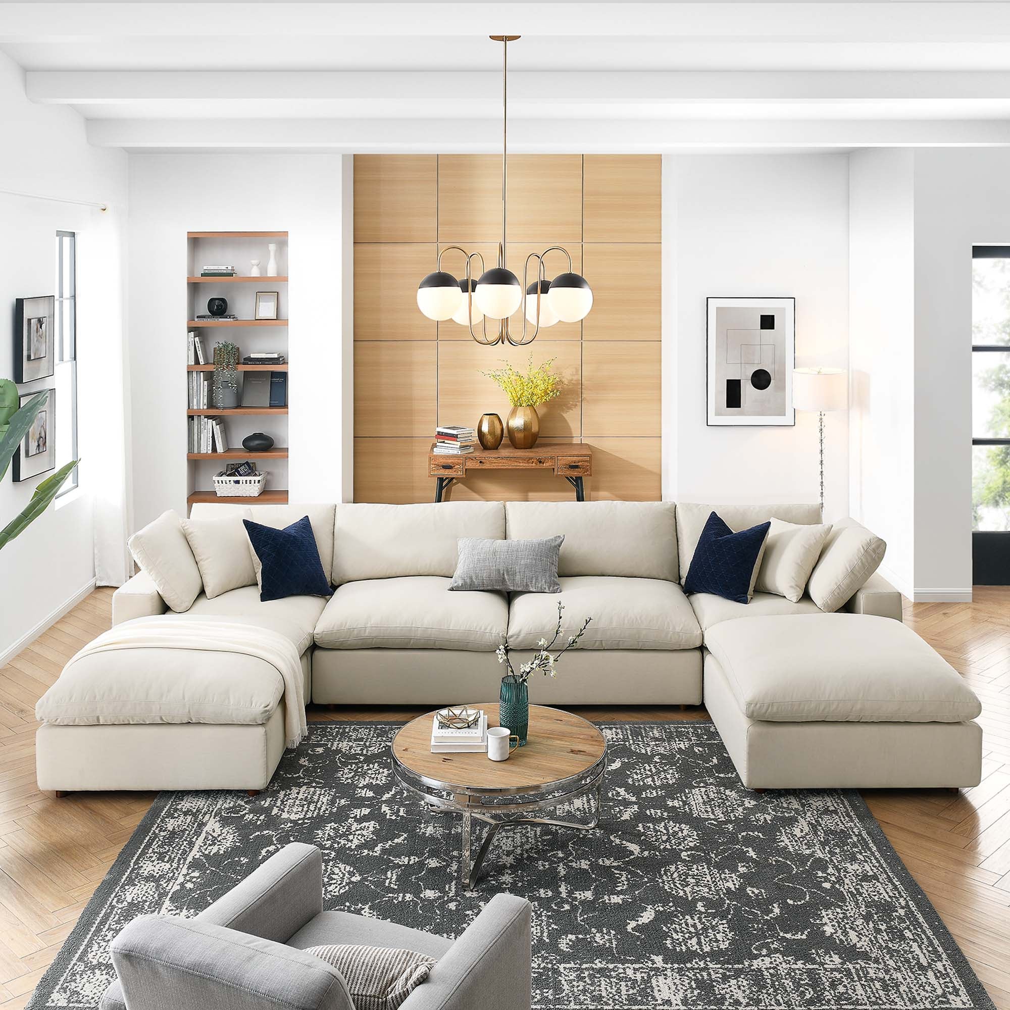Modway EEI-3362 Commix 6-Piece Down Filled Overstuffed Sectional Sofa