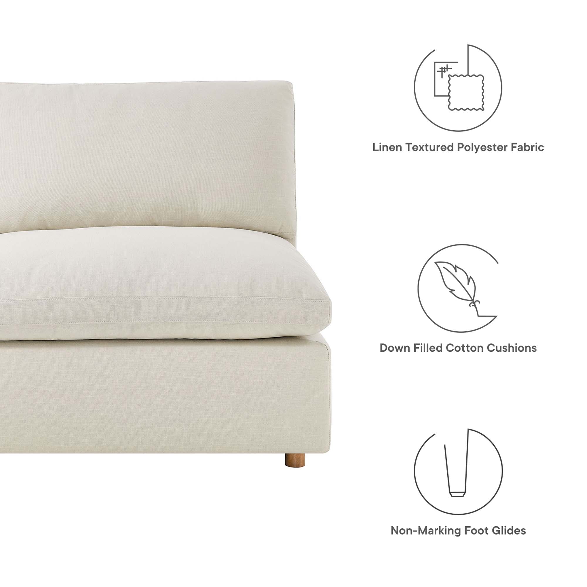Modway EEI-3364 Commix 7-Piece Down Filled Overstuffed Sectional Sofa