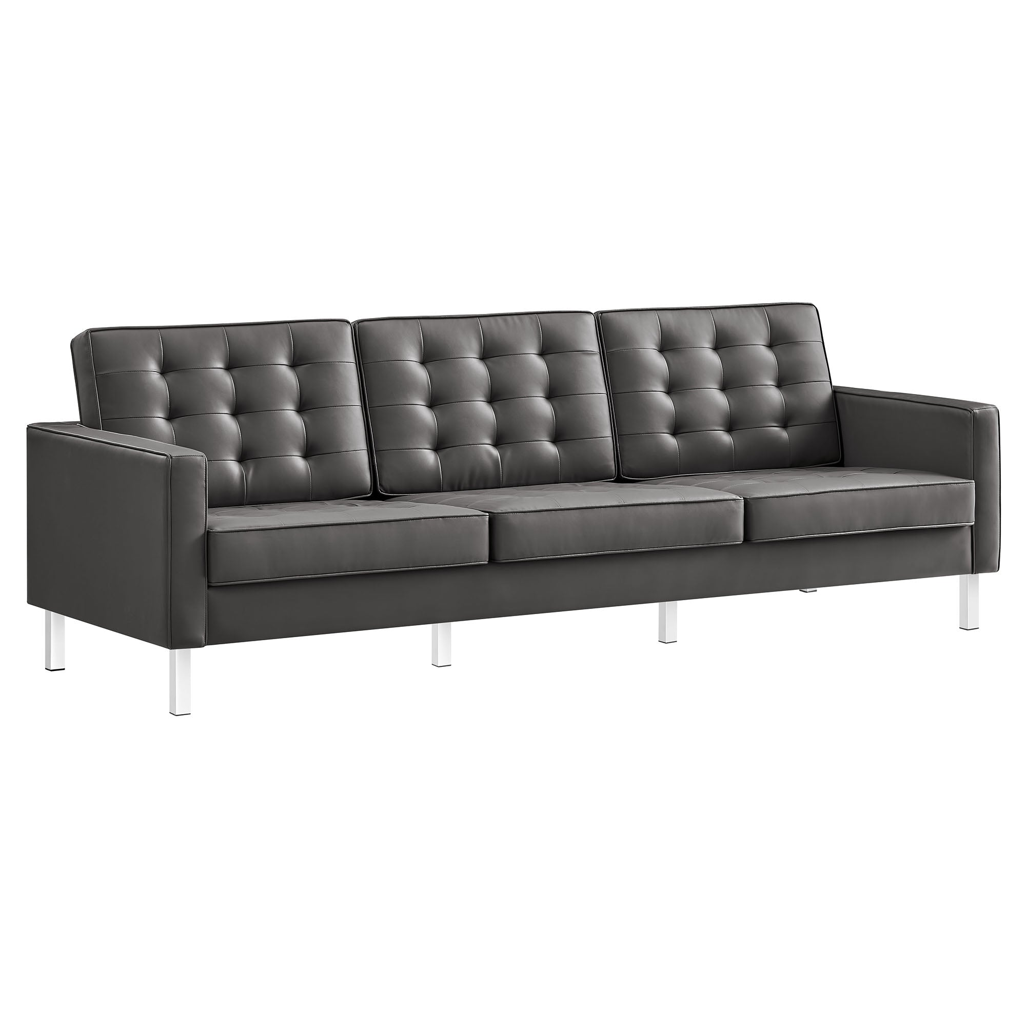 Modway Loft Tufted Vegan Leather Sofa