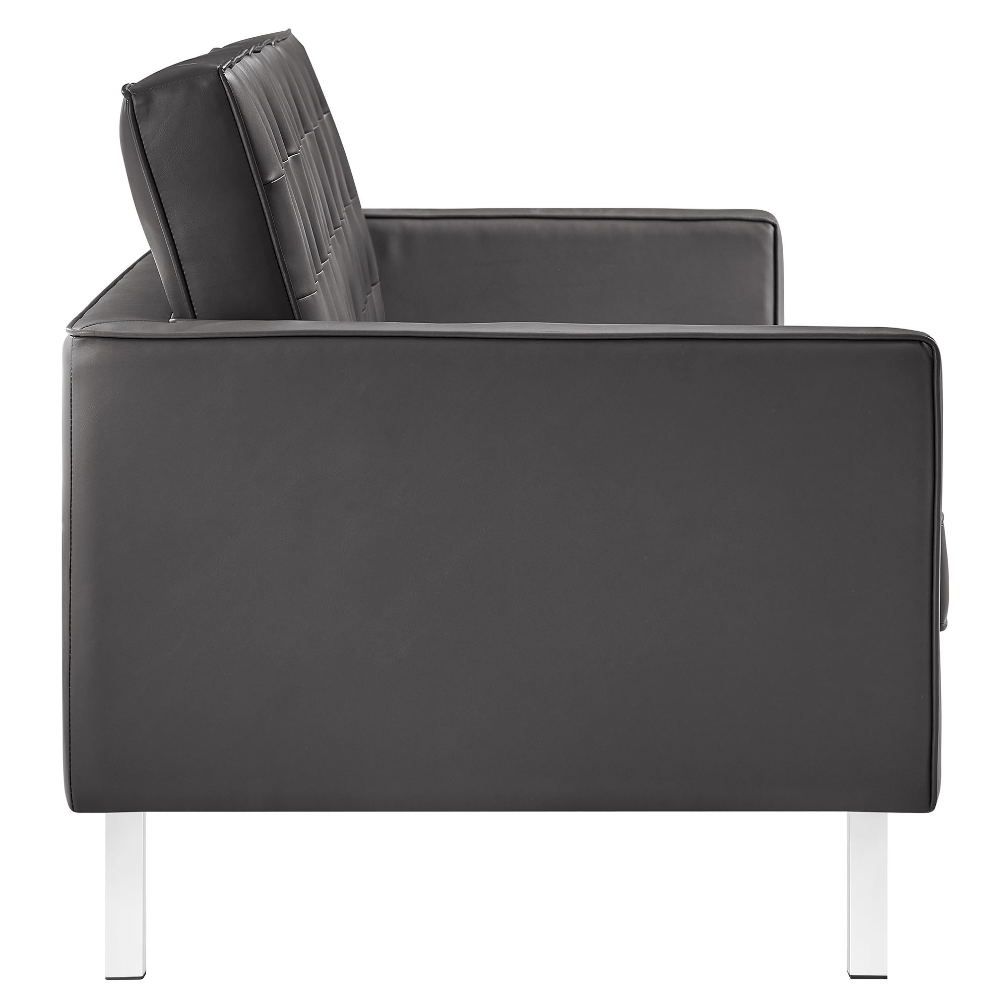Modway Loft Tufted Vegan Leather Sofa and Ottoman Set