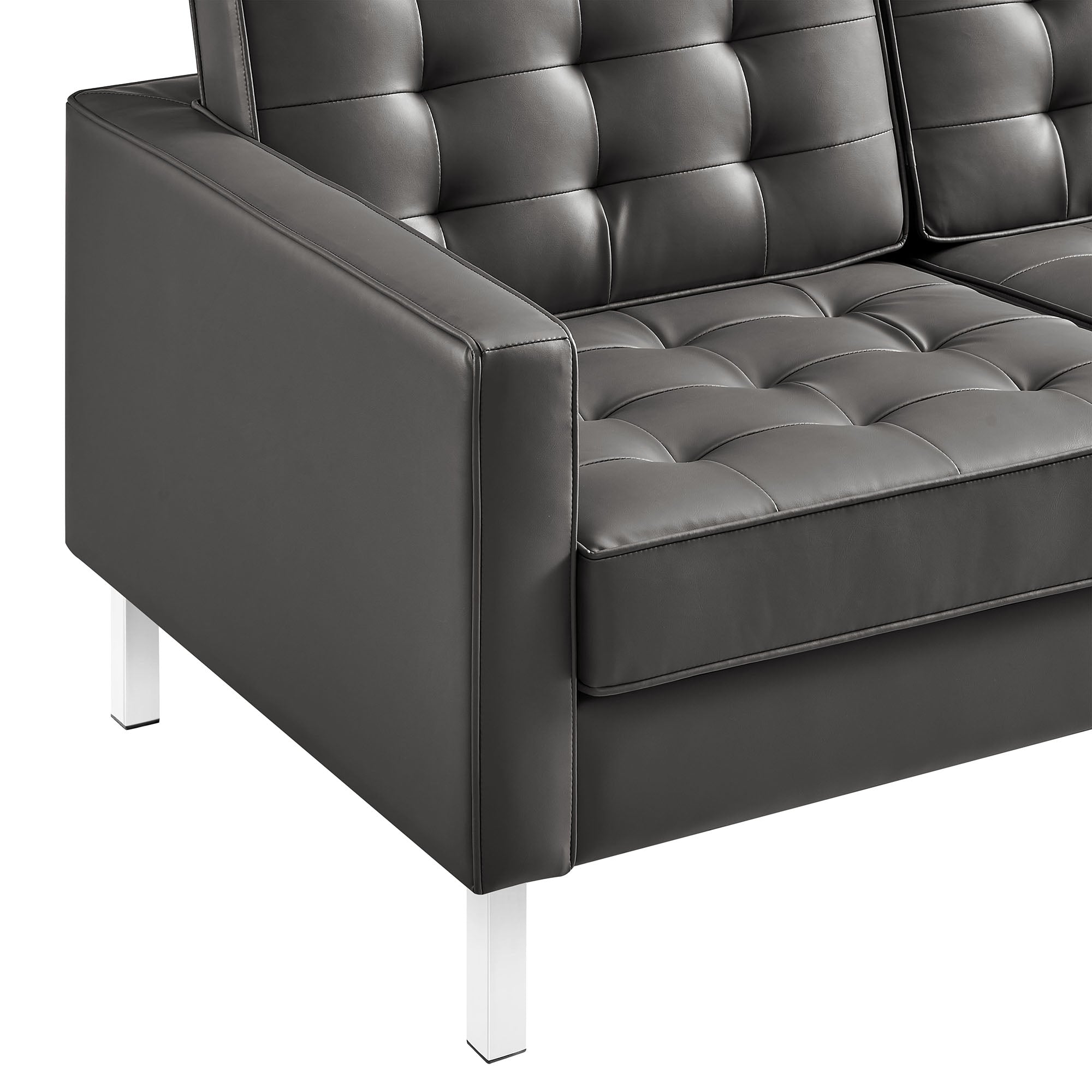 Modway Loft Tufted Vegan Leather Sofa
