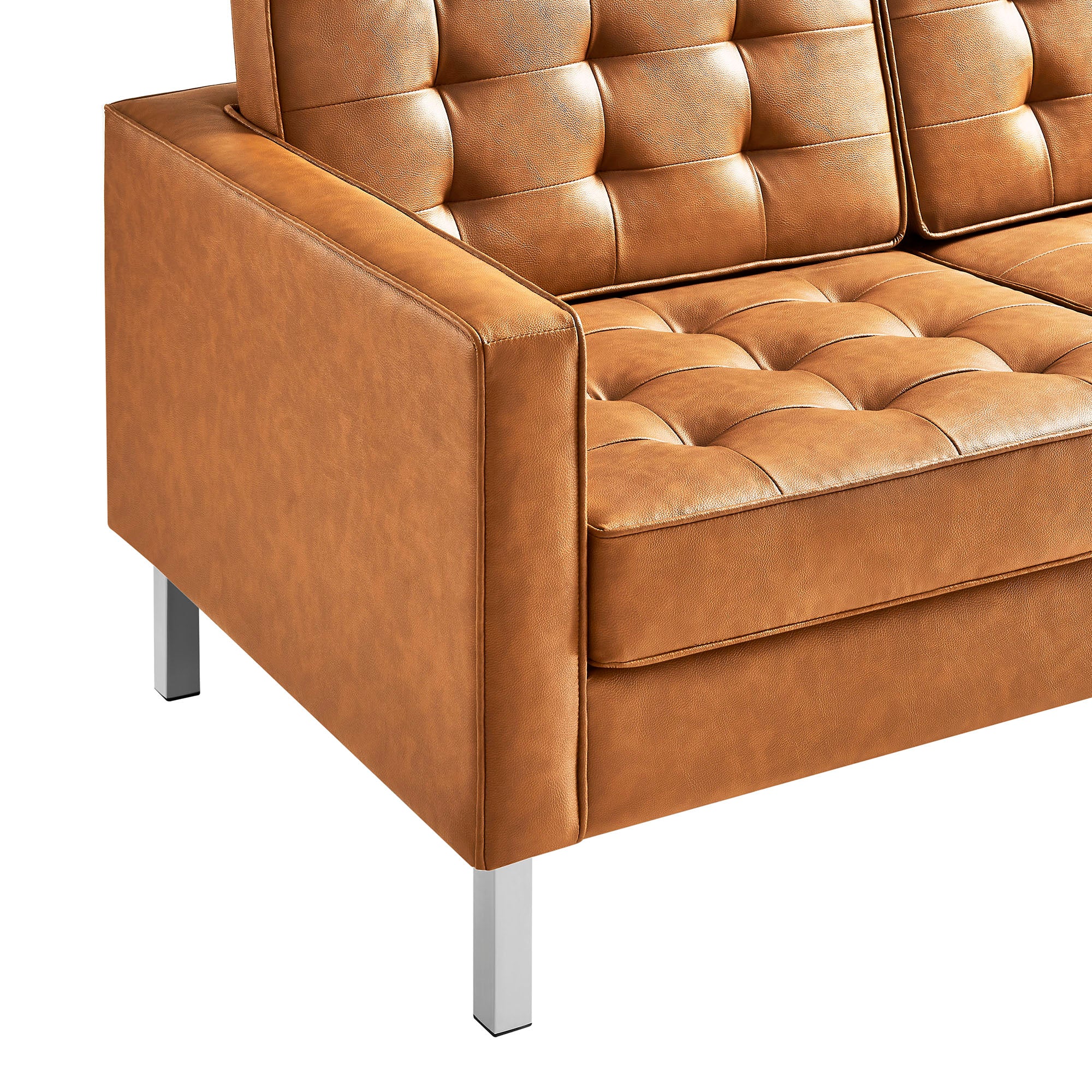 Modway Loft Tufted Vegan Leather Sofa