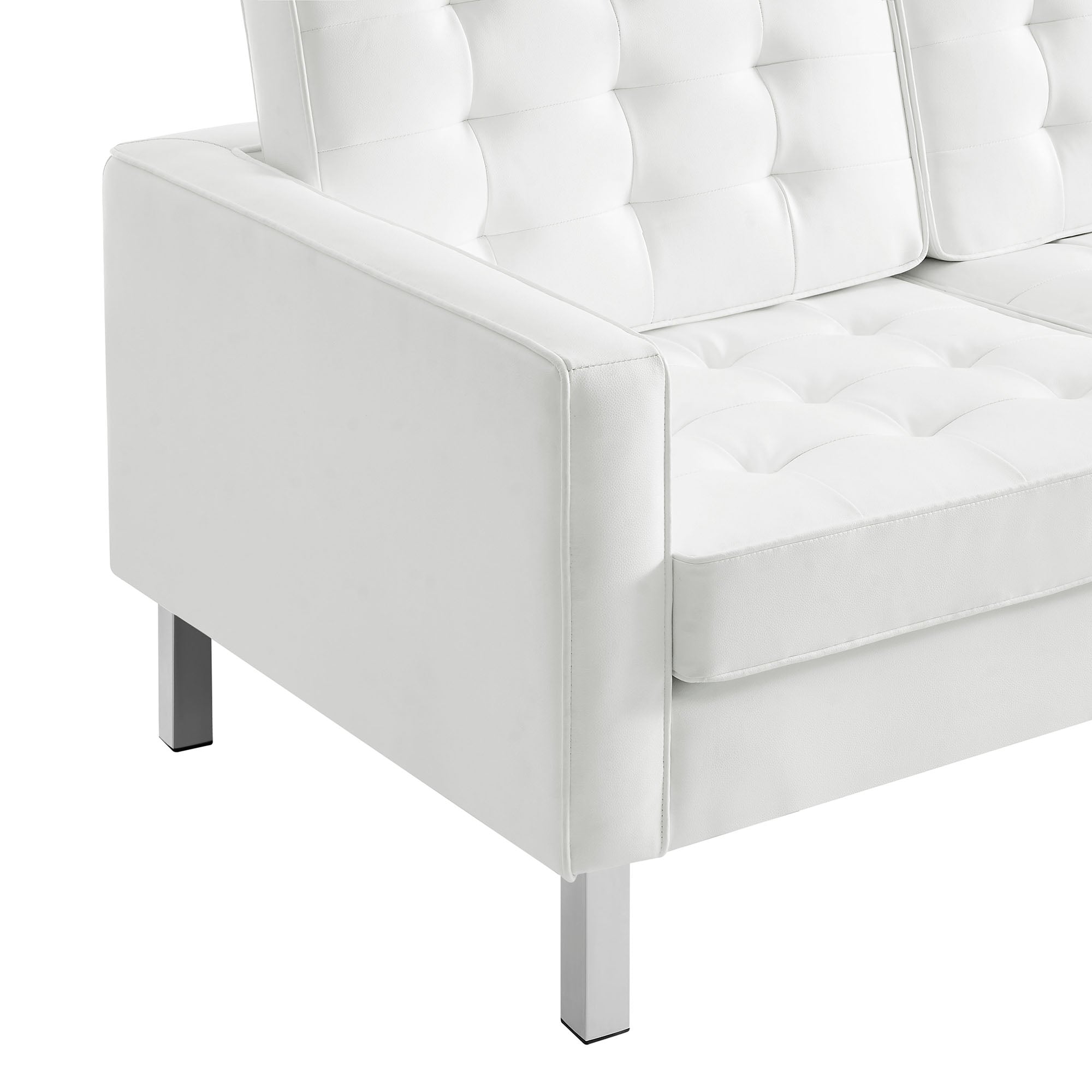 Modway Loft Tufted Vegan Leather Sofa
