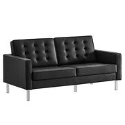 Modway Loft Tufted Vegan Leather Loveseat