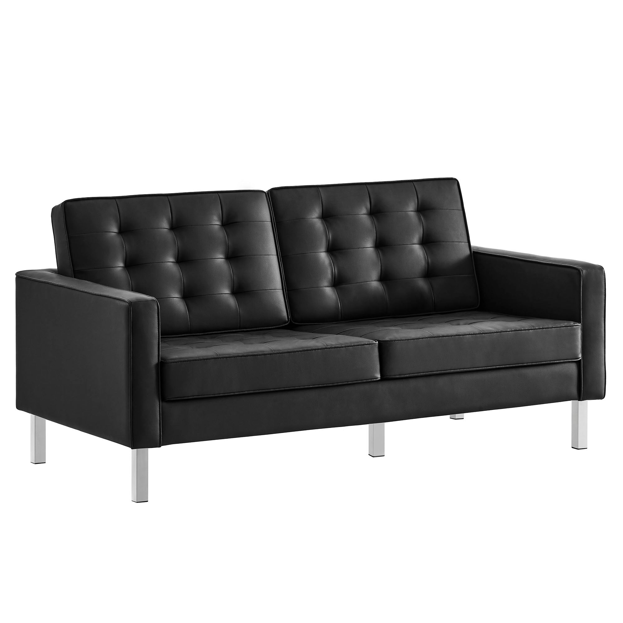 Modway Loft 2-Piece Tufted Vegan Leather Furniture Set