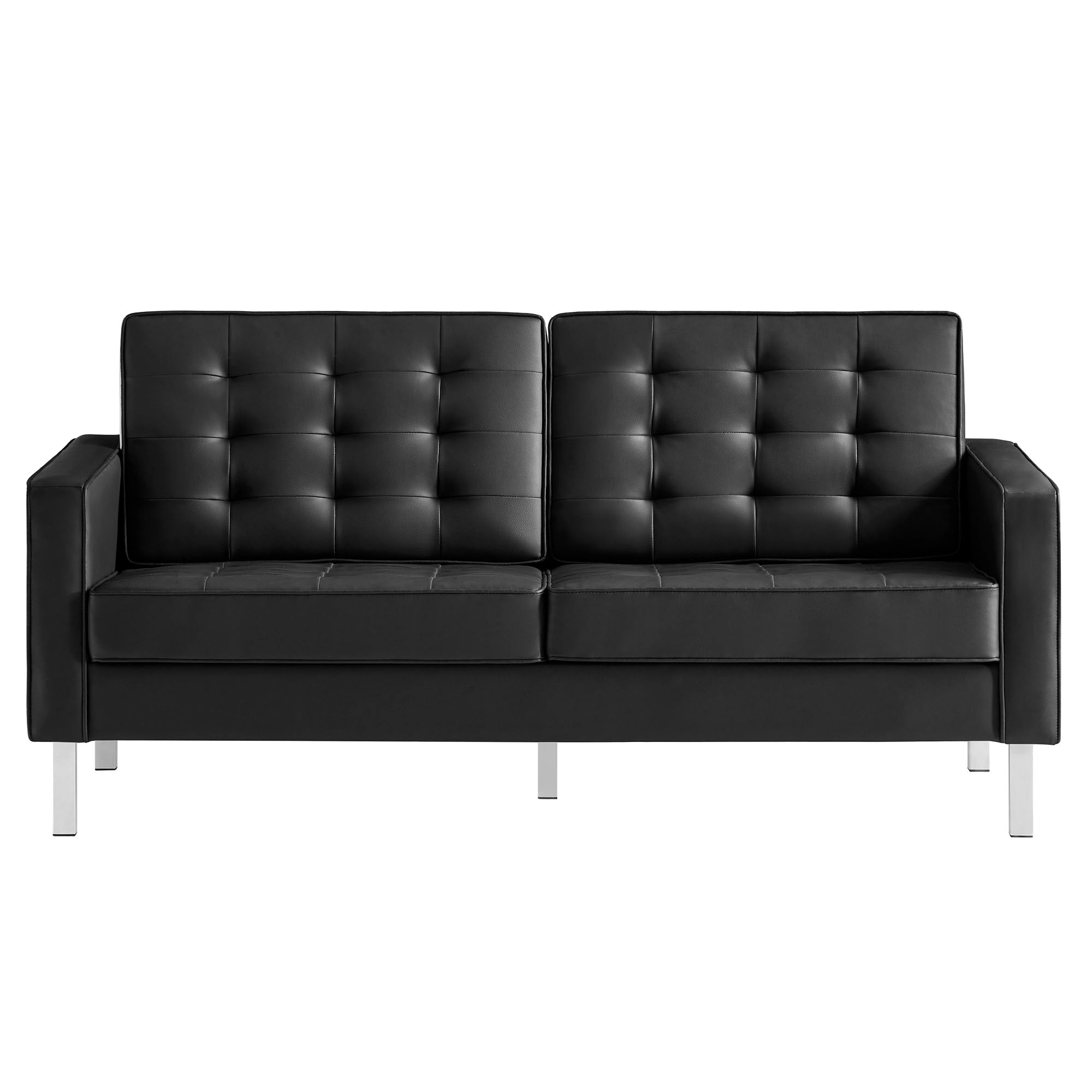 Modway Loft Tufted Vegan Leather Loveseat