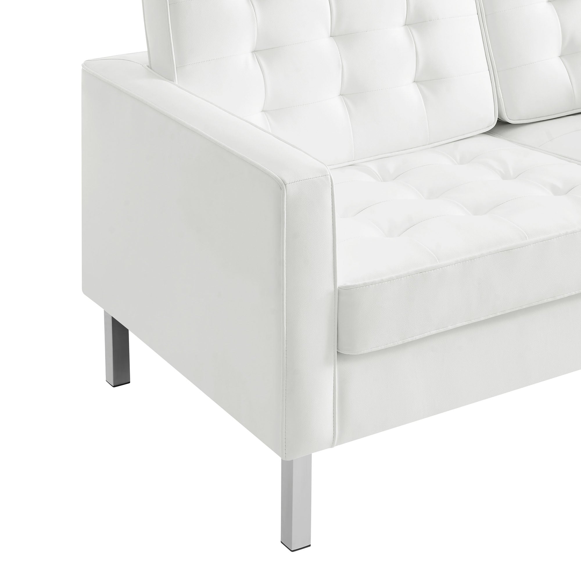 Modway Loft Tufted Vegan Leather Loveseat