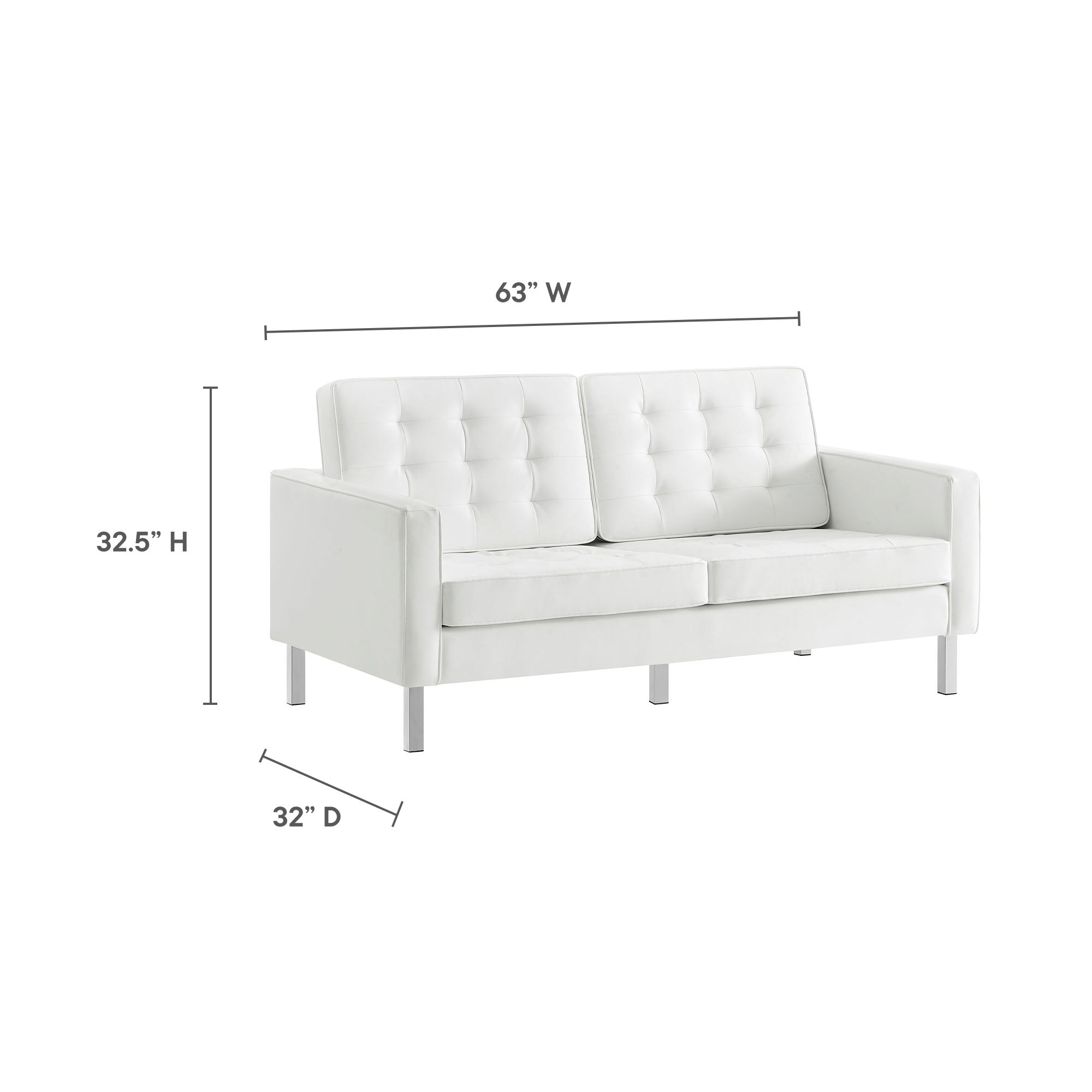Modway Loft Tufted Vegan Leather Loveseat