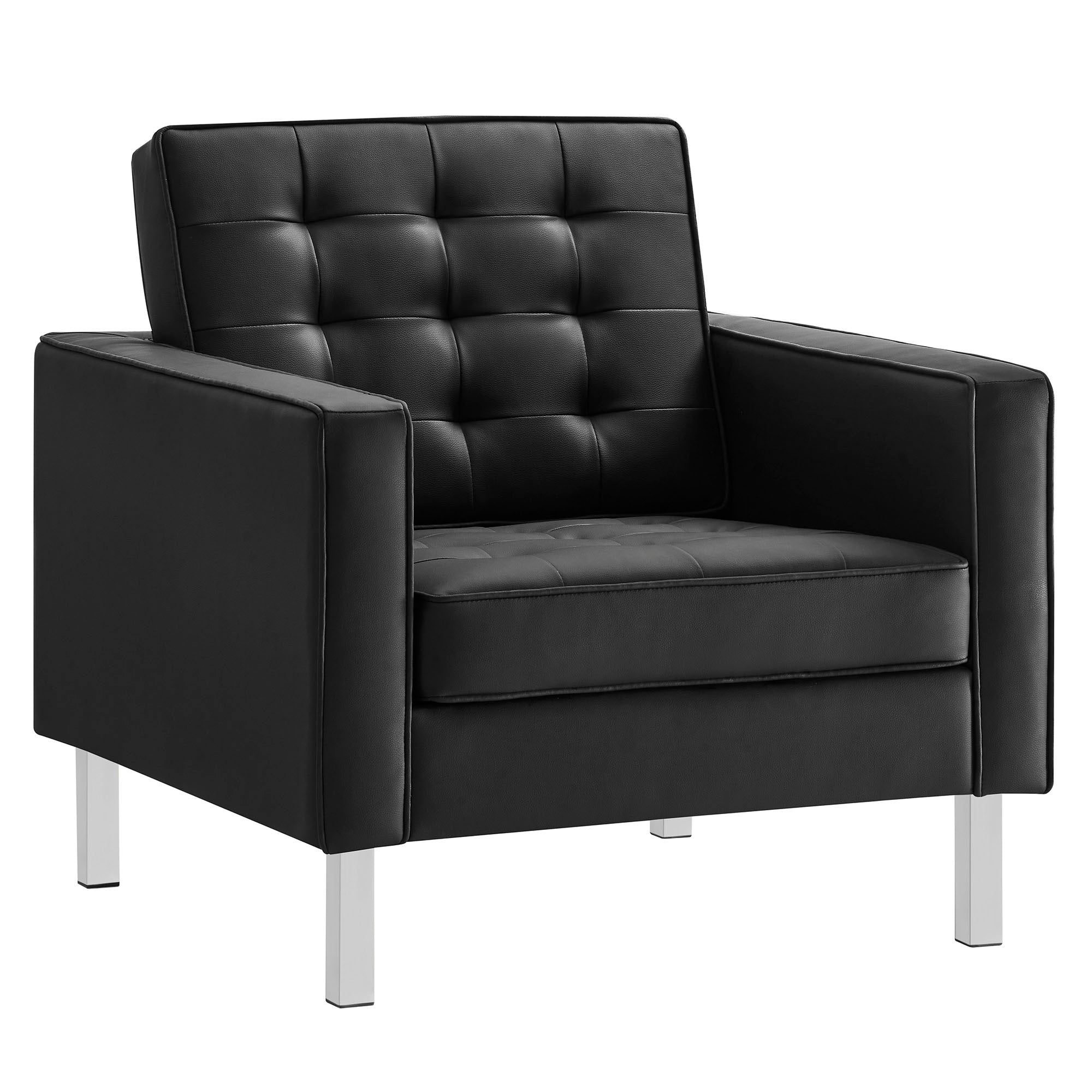Modway Loft Tufted Vegan Leather Armchair