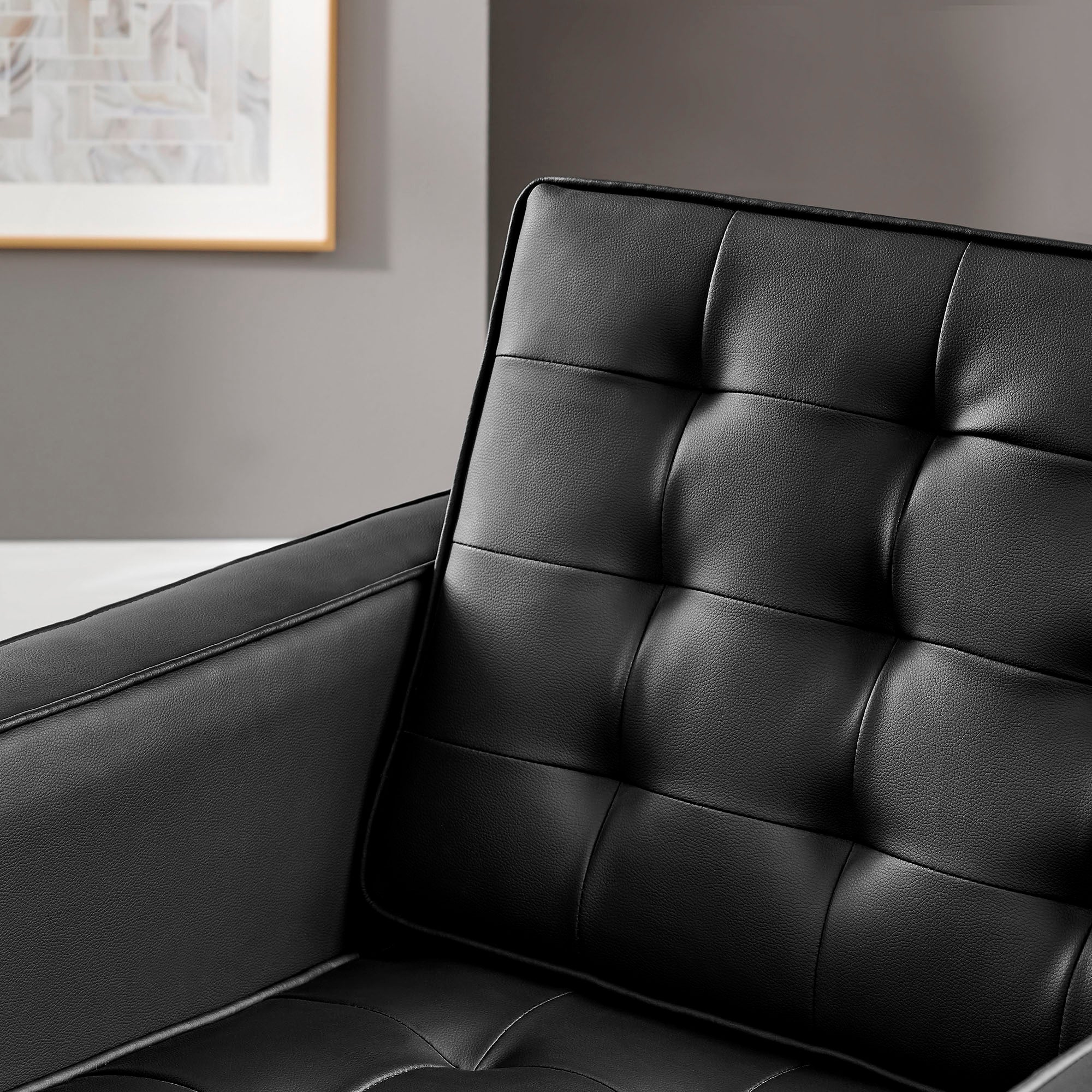 Modway Loft Tufted Vegan Leather Armchair