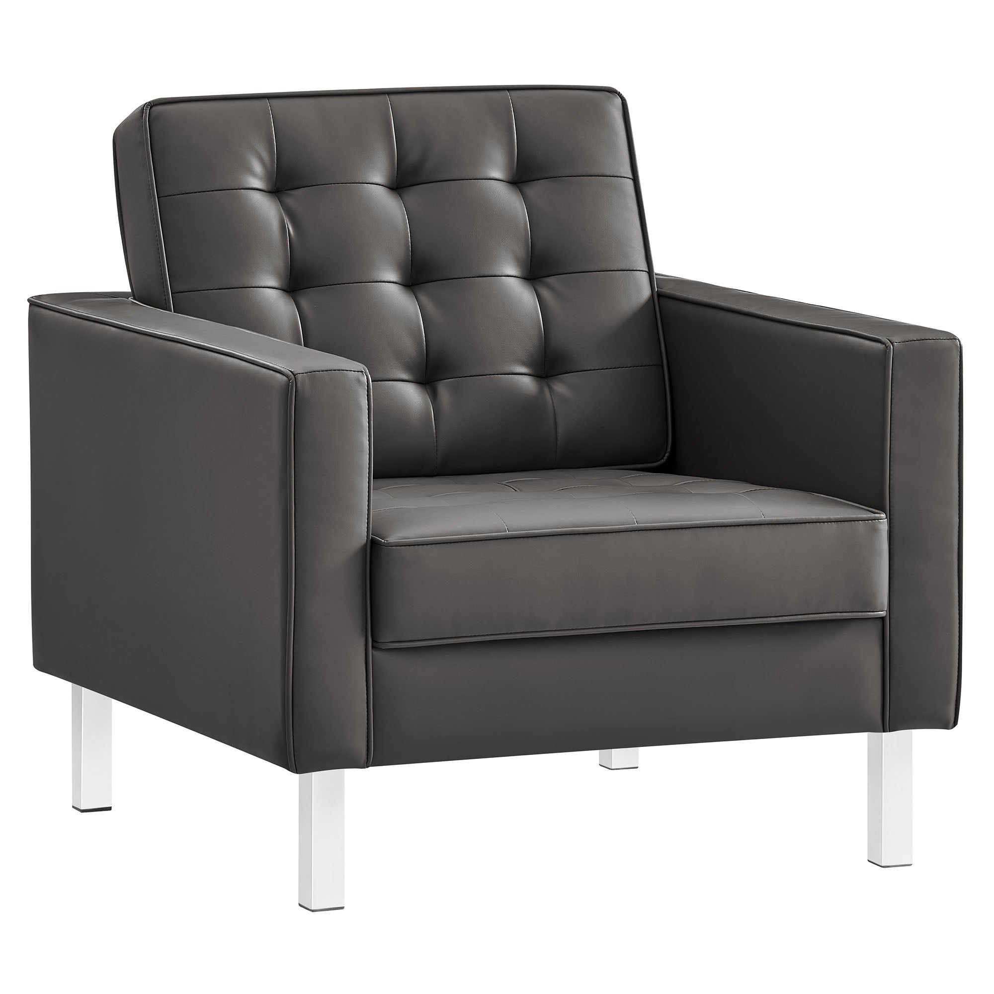 Modway Loft Tufted Vegan Leather Armchair