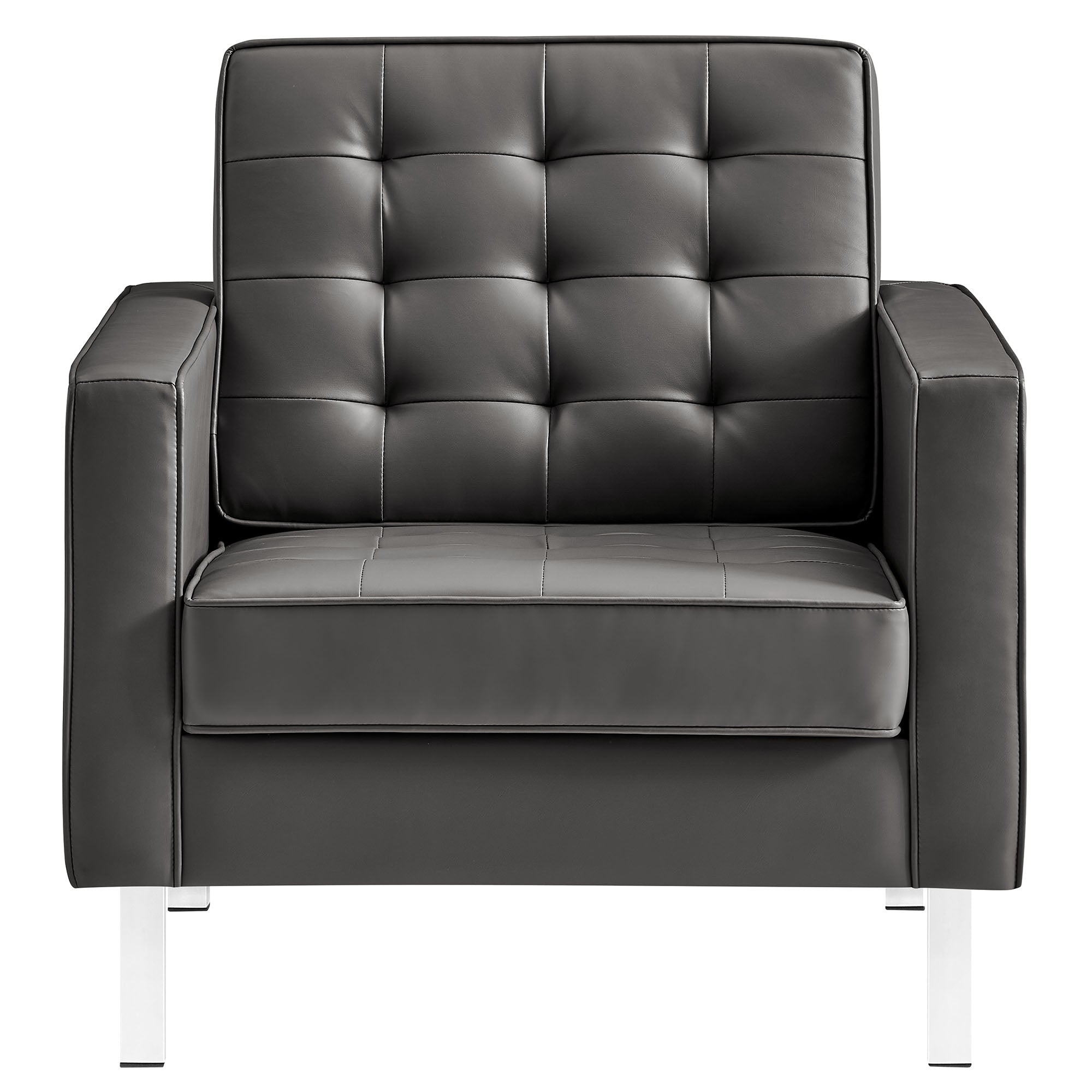 Modway Loft Tufted Vegan Leather Armchair