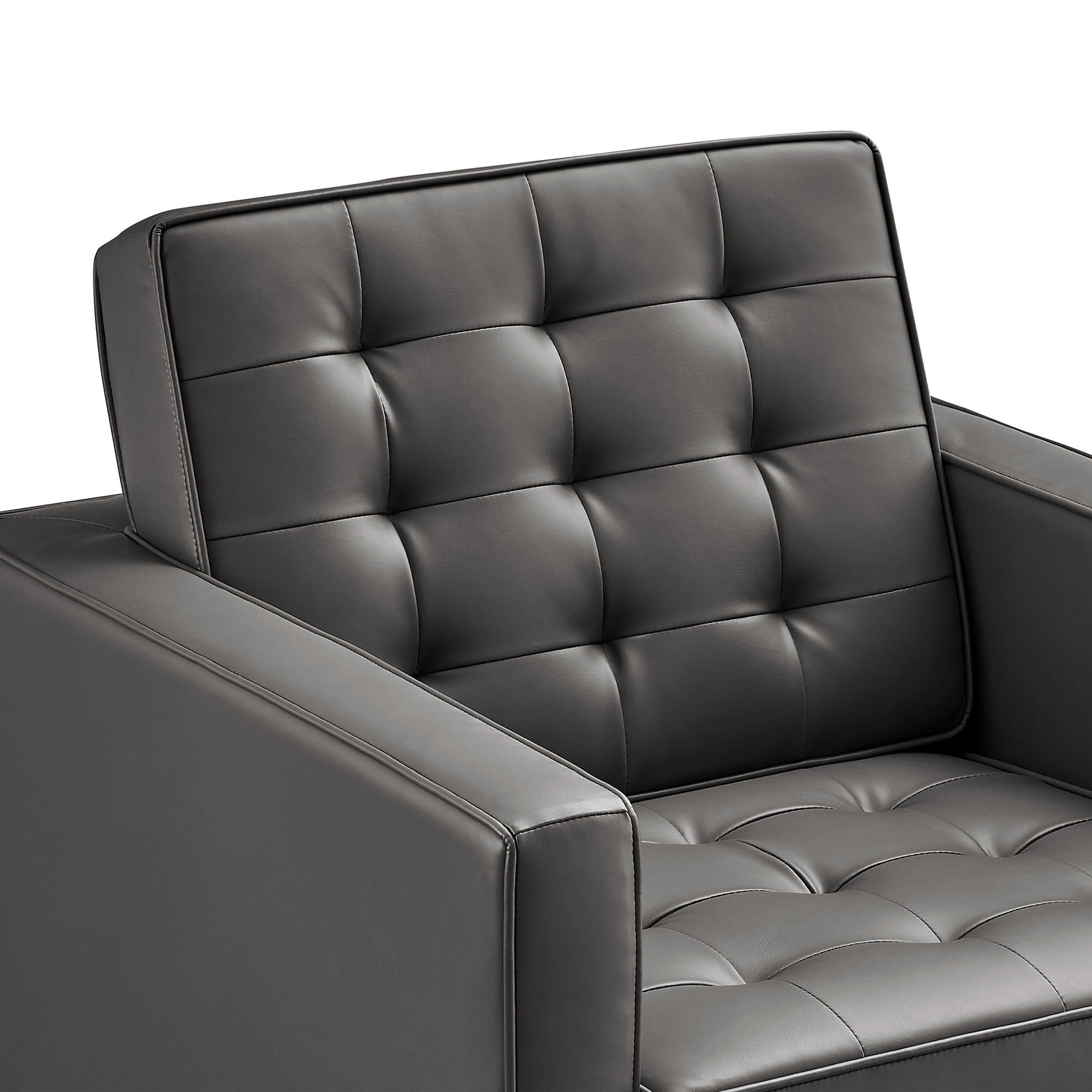 Modway Loft Tufted Vegan Leather Armchair