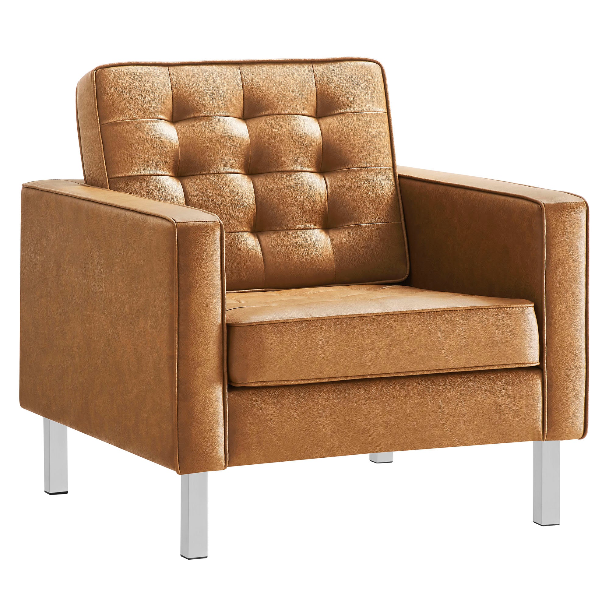 Modway Loft Tufted Vegan Leather Armchair
