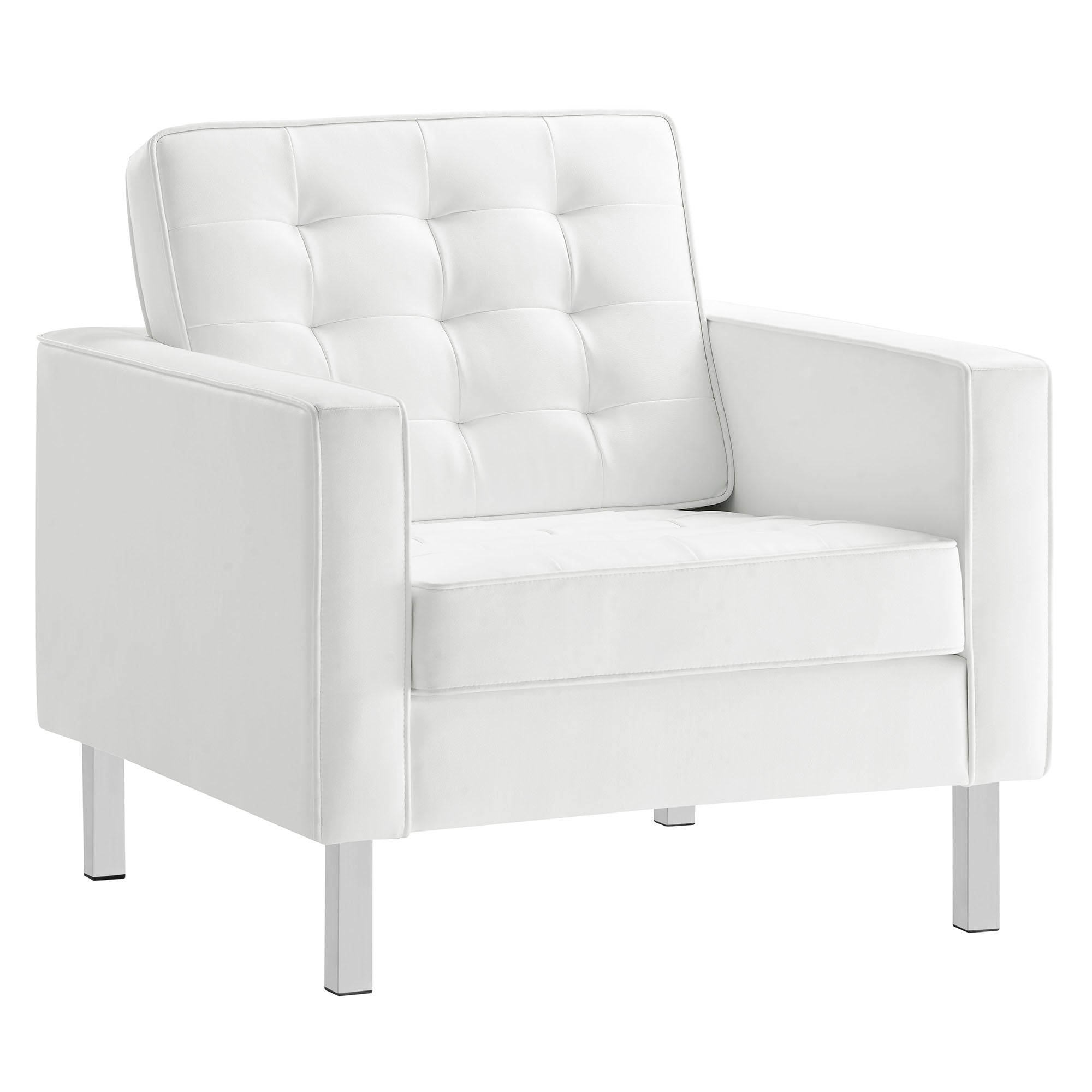 Modway Loft Tufted Vegan Leather Armchair