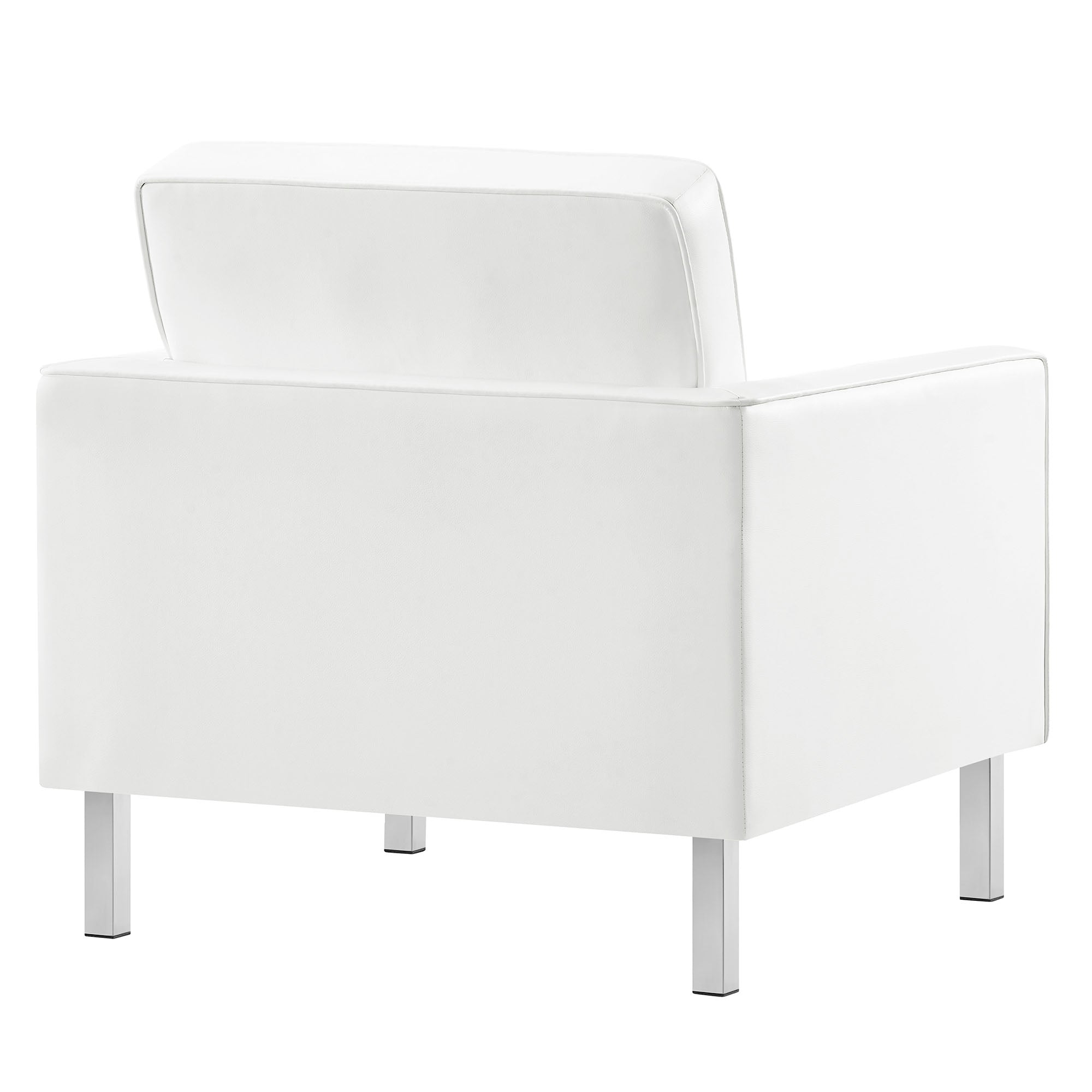 Modway Loft Tufted Vegan Leather Armchair and Ottoman Set
