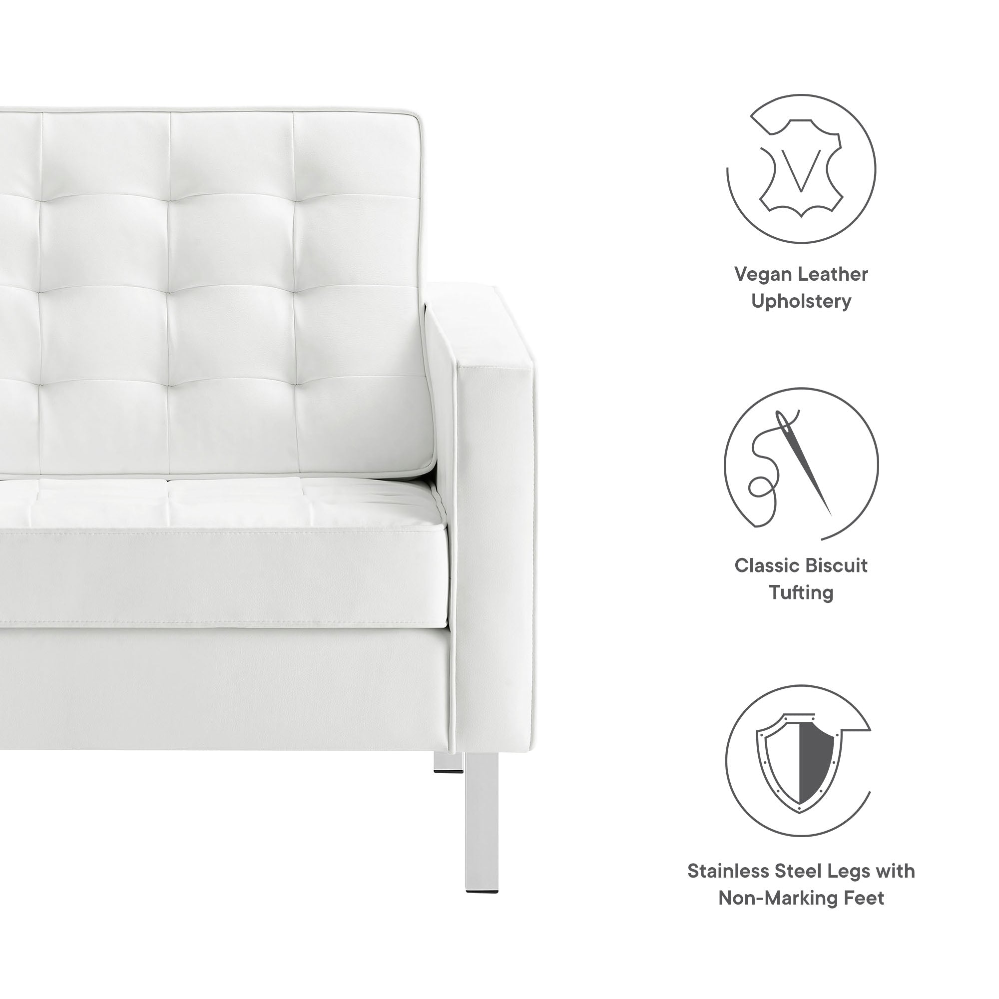 Modway Loft Tufted Vegan Leather Armchair