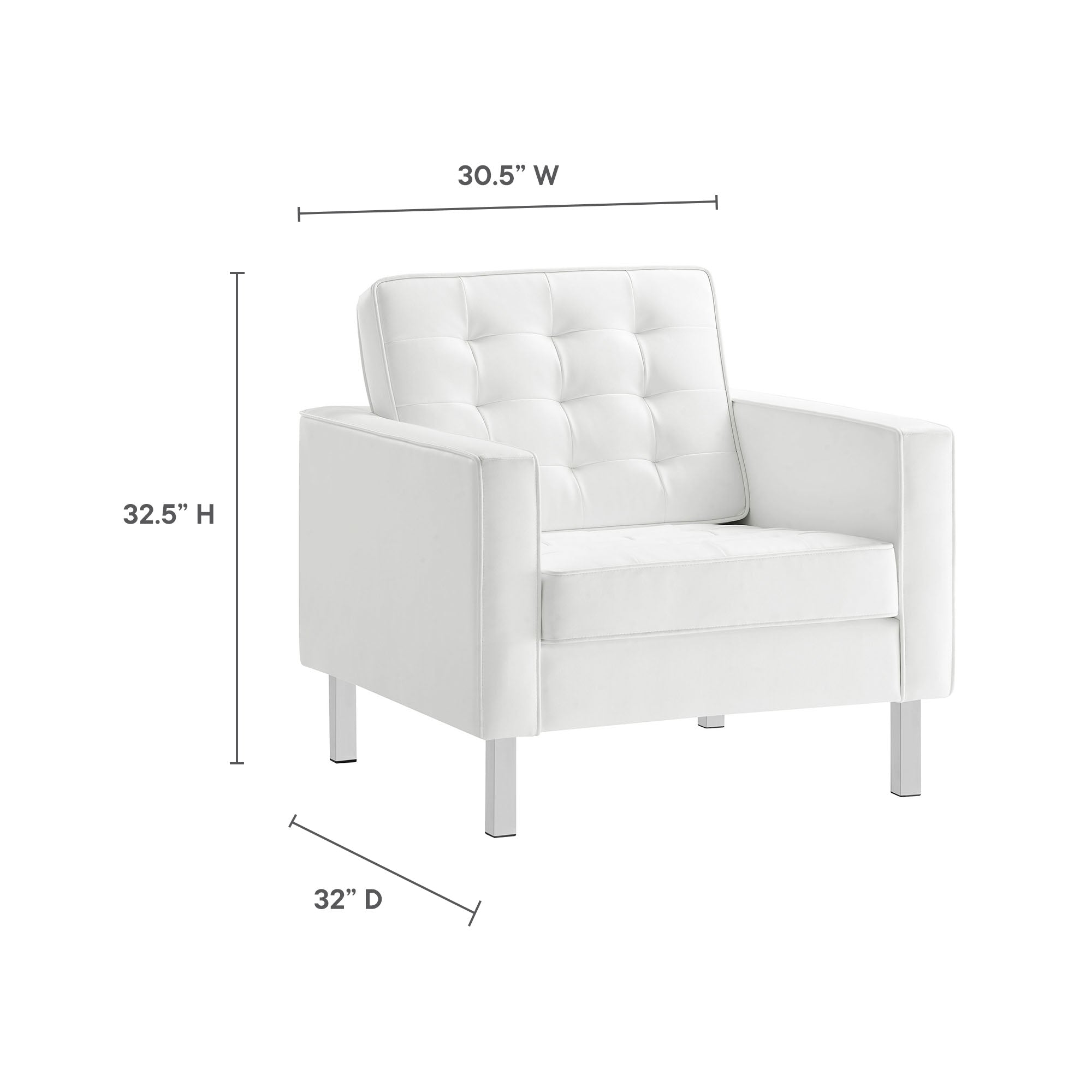 Modway Loft Tufted Vegan Leather Armchair