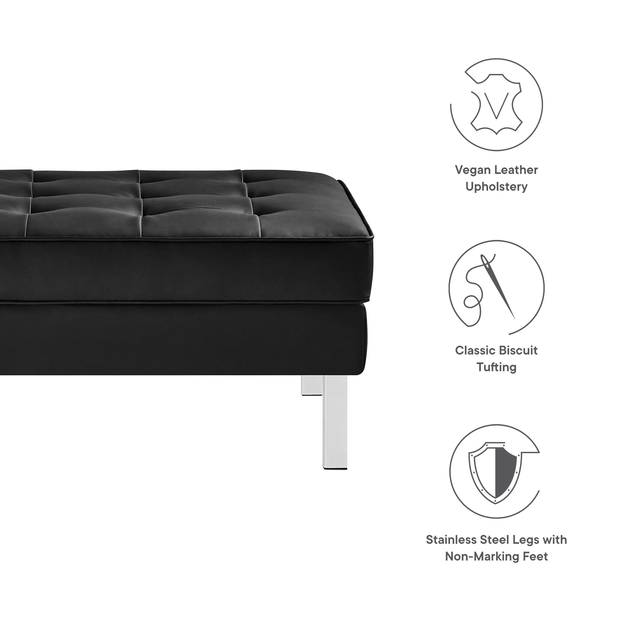 Modway Loft Tufted Vegan Leather Ottoman