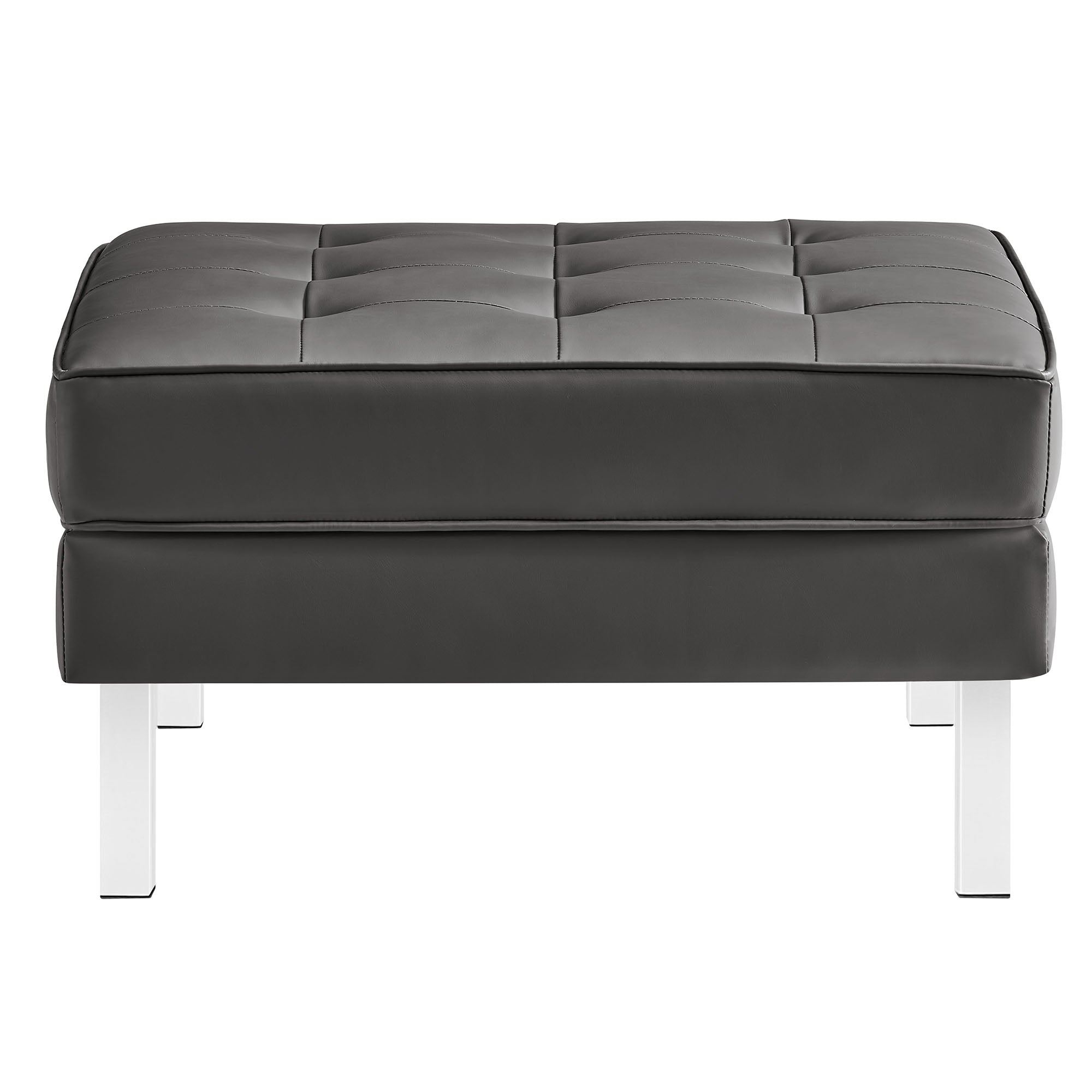 Modway Loft Tufted Vegan Leather Armchair and Ottoman Set