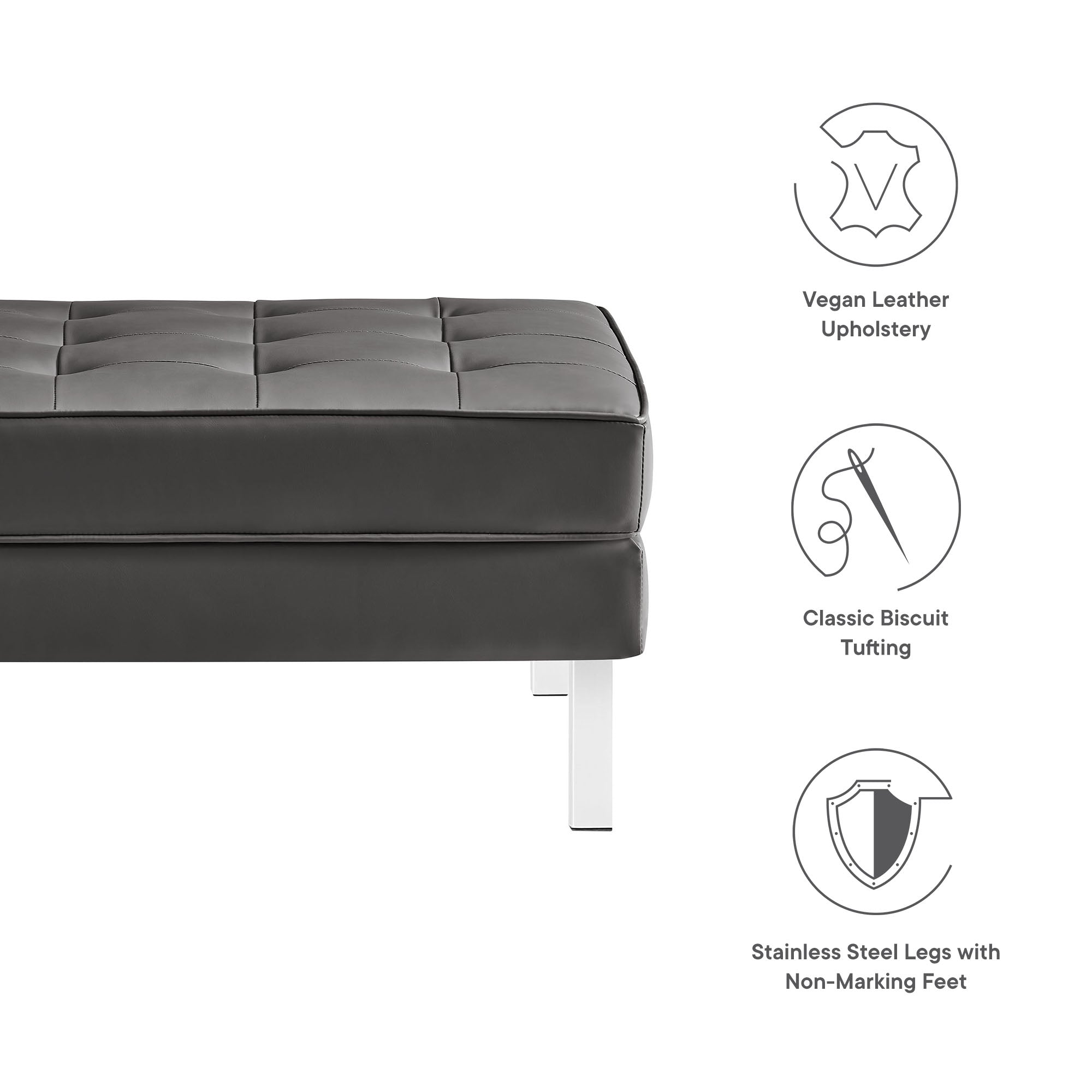 Modway Loft Tufted Vegan Leather Ottoman