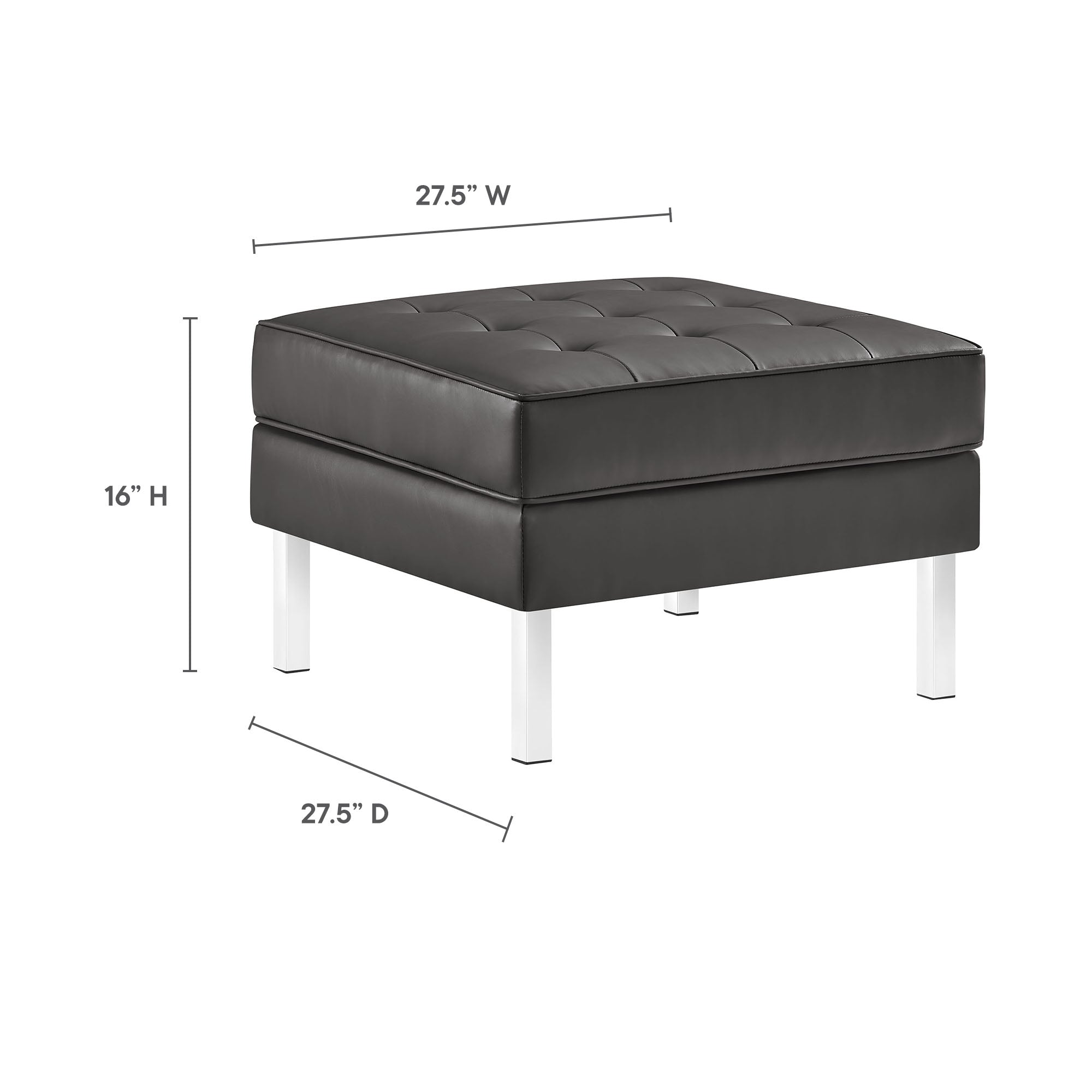 Modway Loft Tufted Vegan Leather Sofa and Ottoman Set