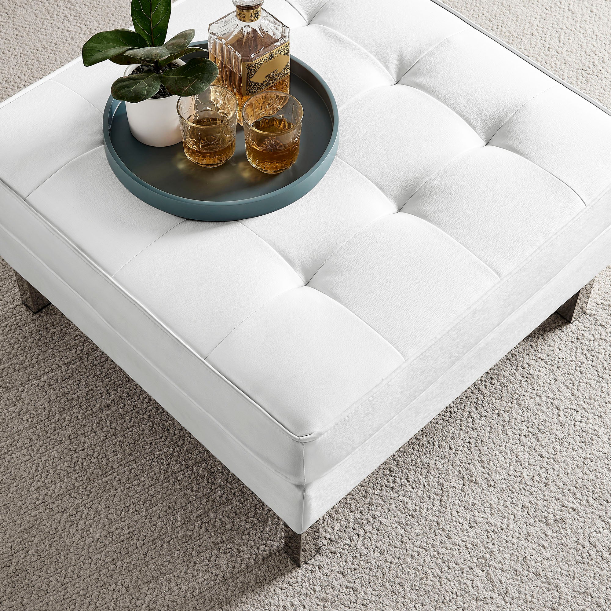 Modway Loft Tufted Vegan Leather Ottoman
