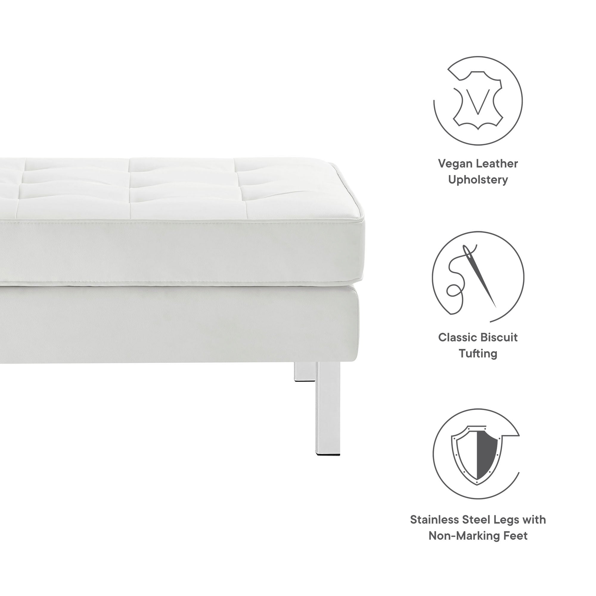 Modway Loft Tufted Vegan Leather Ottoman