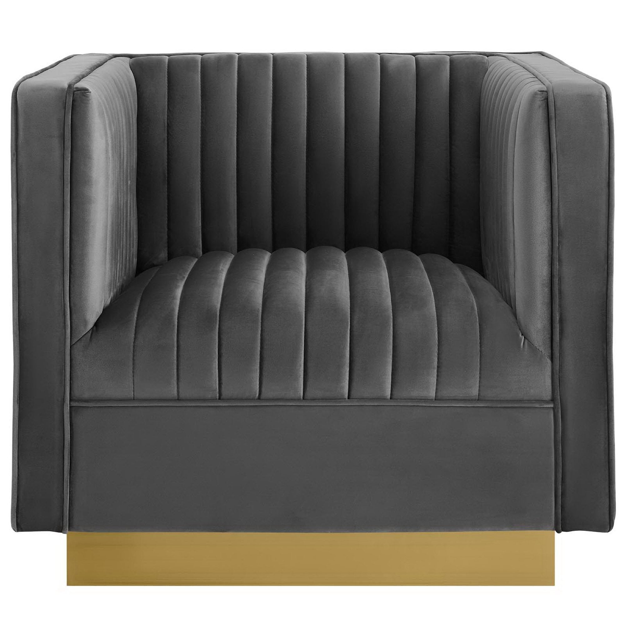 Modway Sanguine Vertical Channel Tufted Accent Performance Velvet Armchair