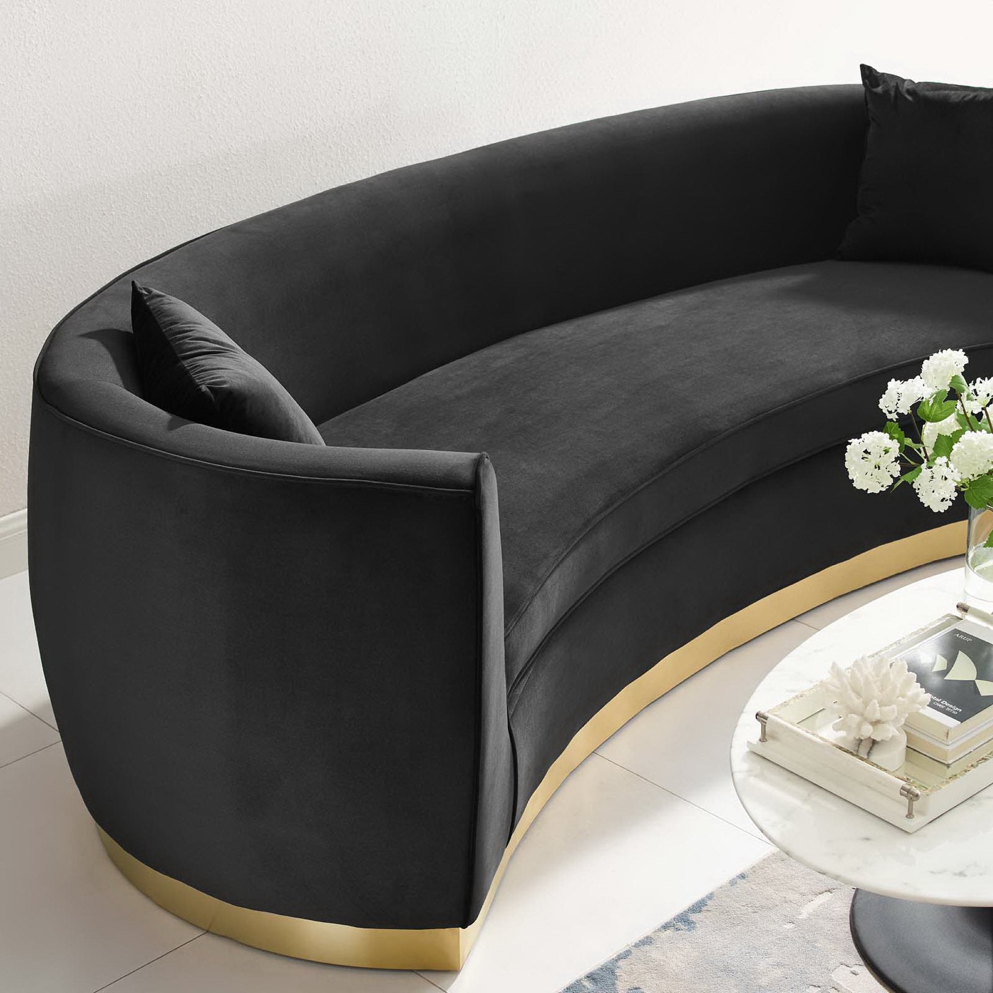 Modway Resolute Curved Performance Velvet Sofa