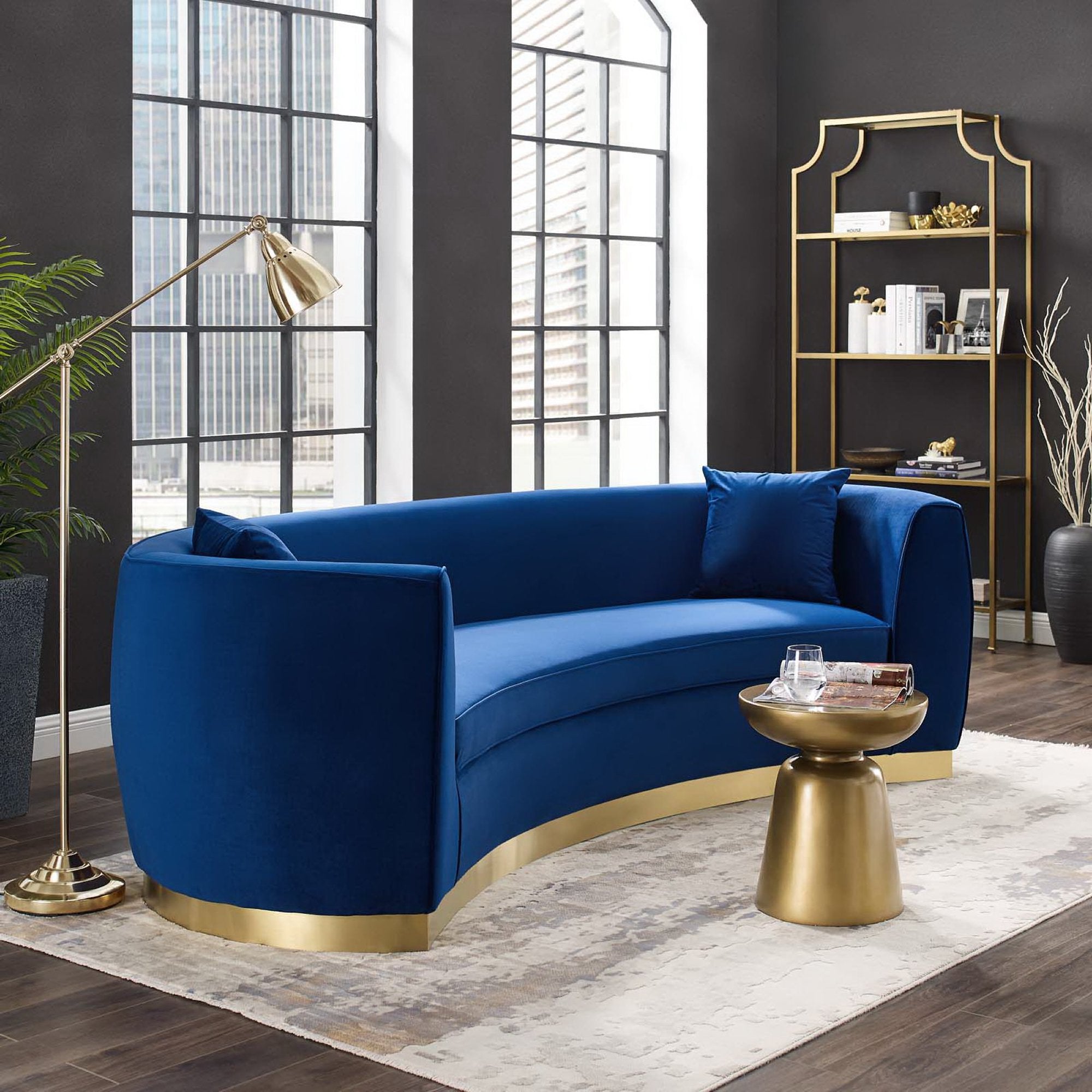 Modway Resolute Curved Performance Velvet Sofa