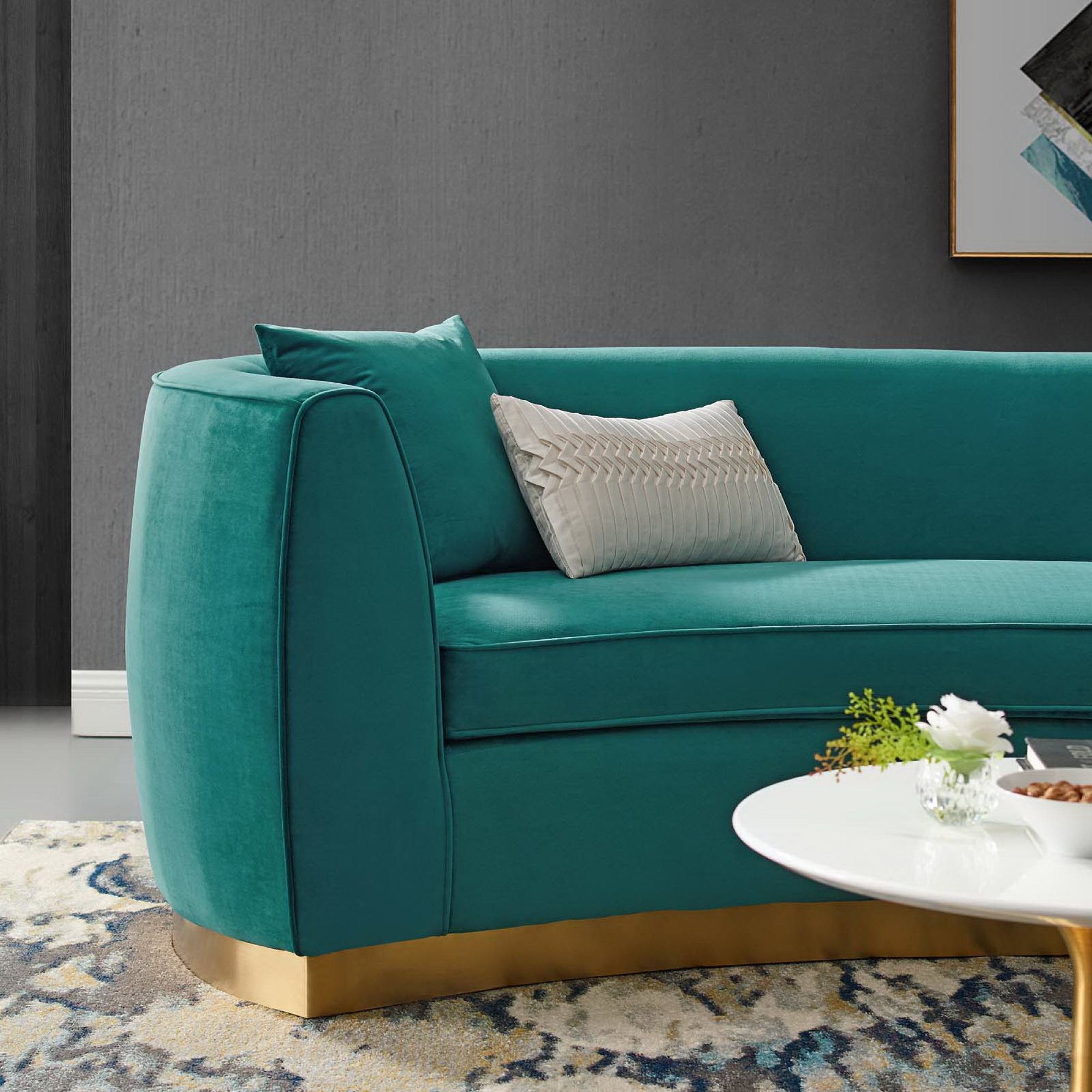 Modway Resolute Curved Performance Velvet Sofa