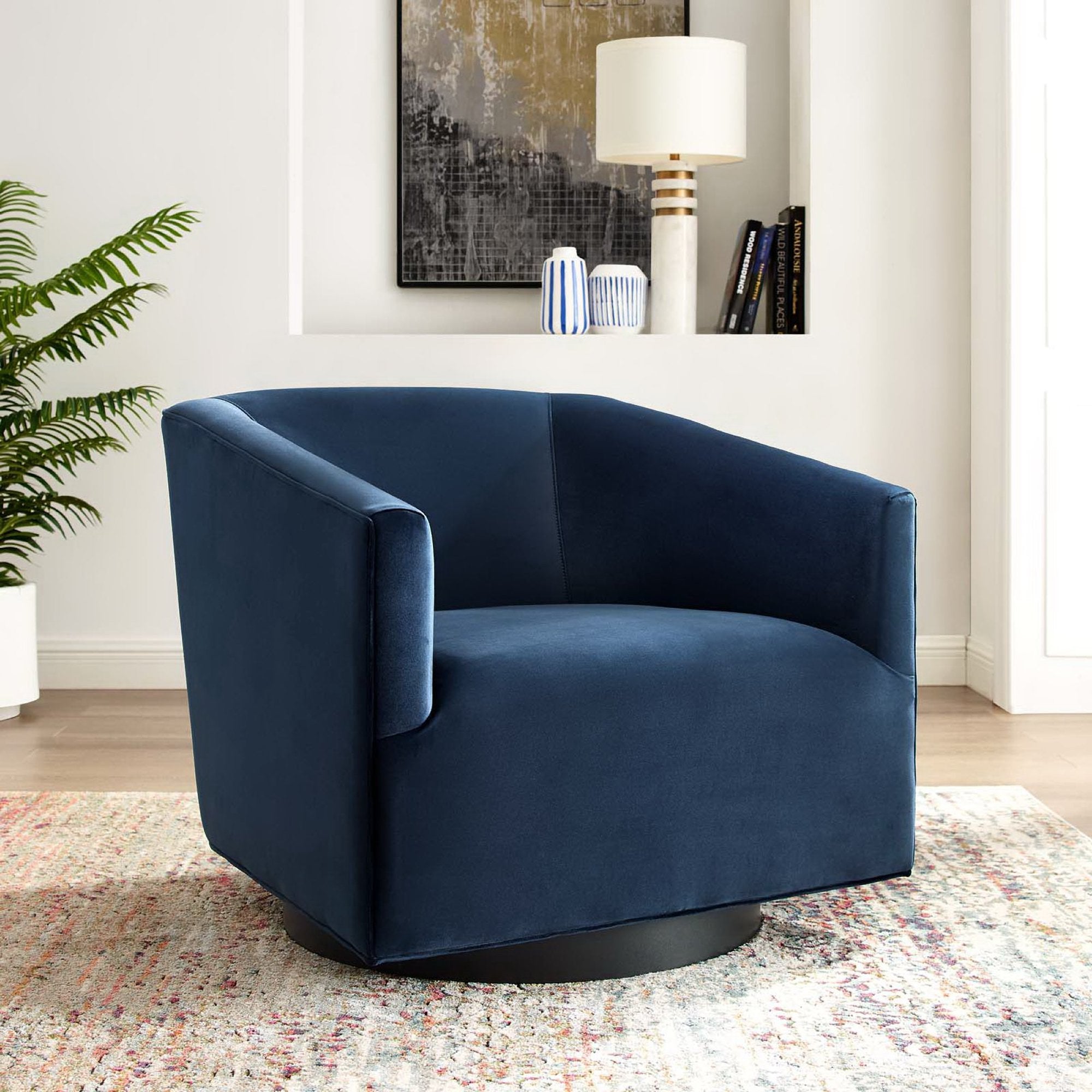 Modway Twist Accent Lounge Performance Velvet Swivel Chair