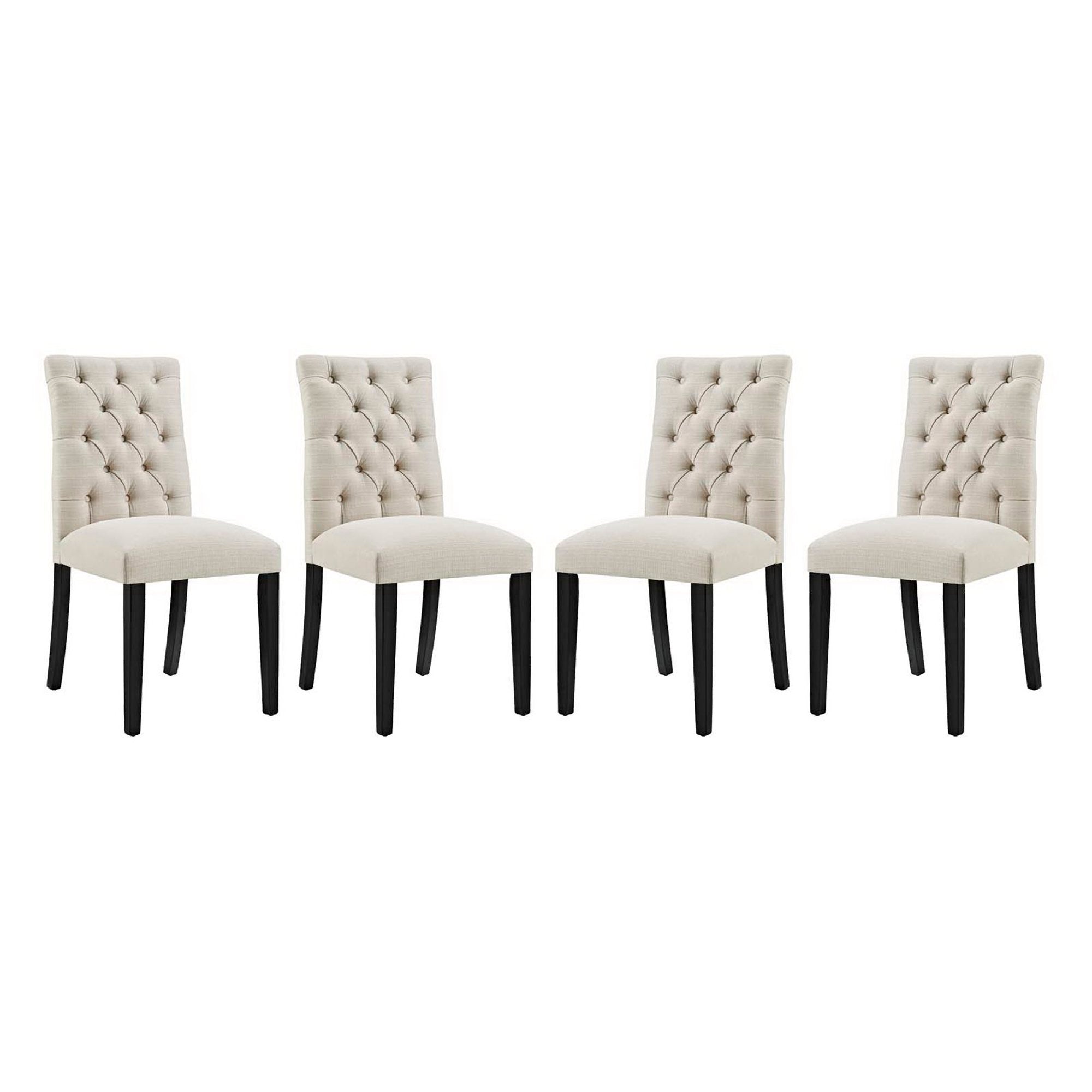 Modway Duchess Fabric Dining Chair Set of 4