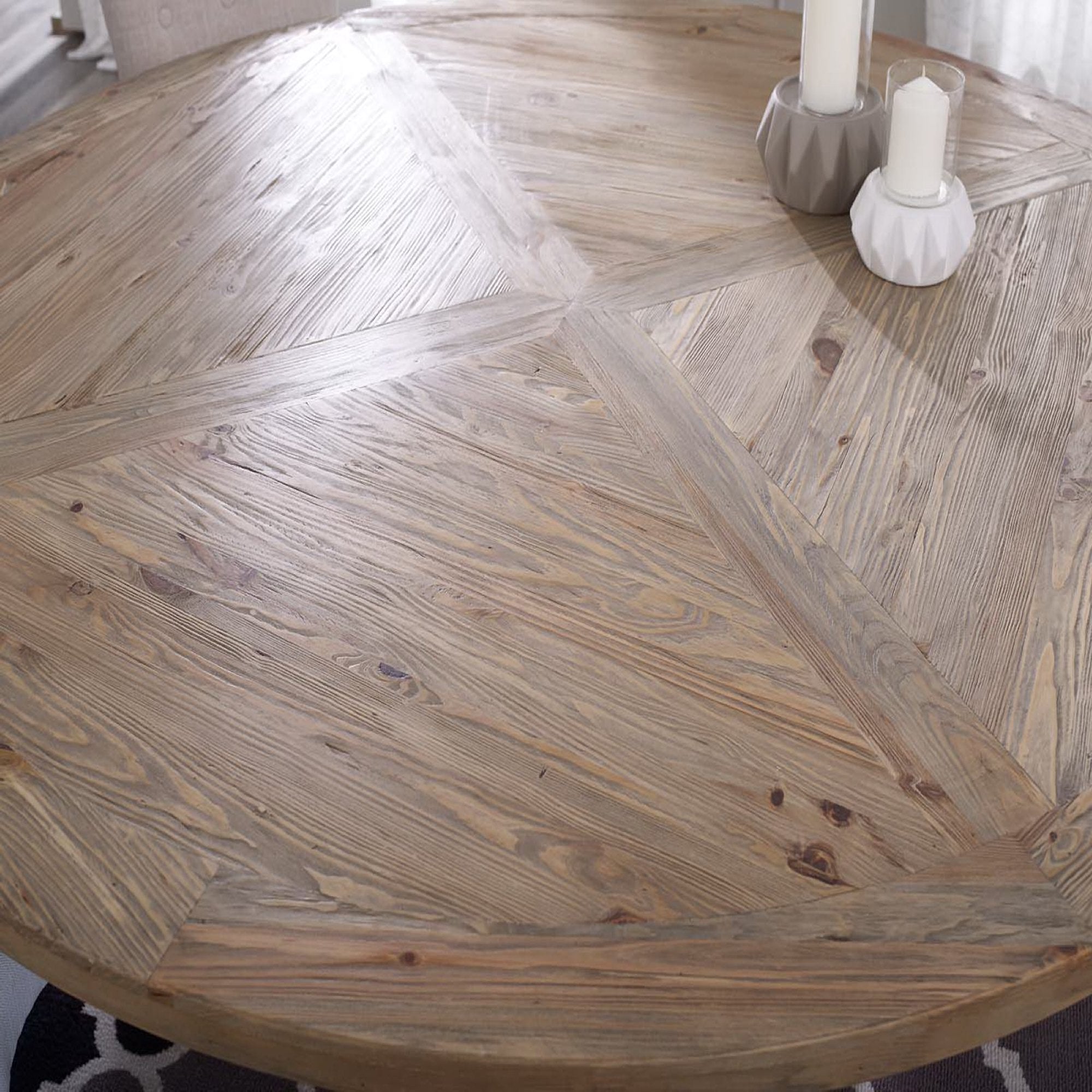 Modway Stitch 71" Round Pine Wood Dining Table